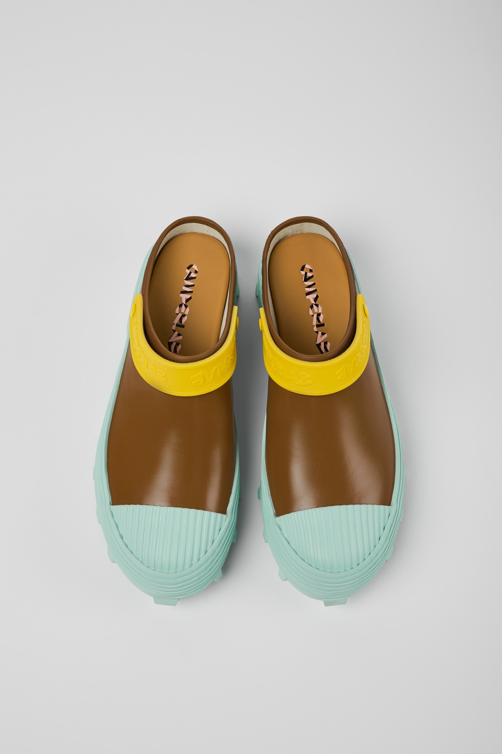 Multicolored leather clogs - 4