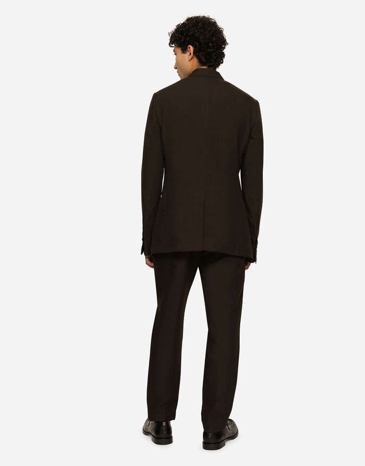 Linen pants with logo label - 3