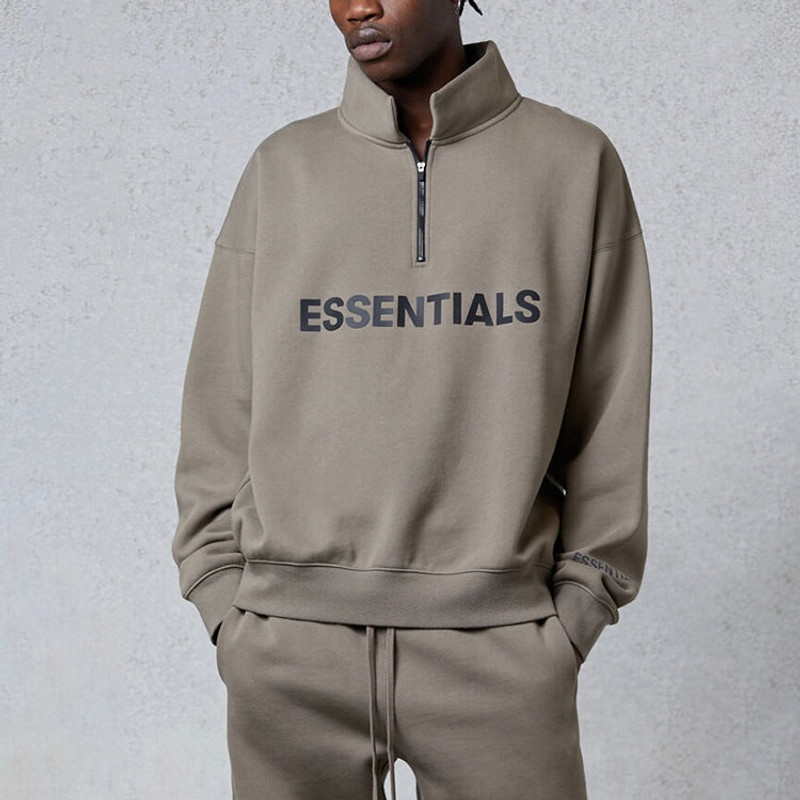 Fear of God Essentials FW20 Half Zip Sweatshirt 'Taupe' FOG-FW20-209 3