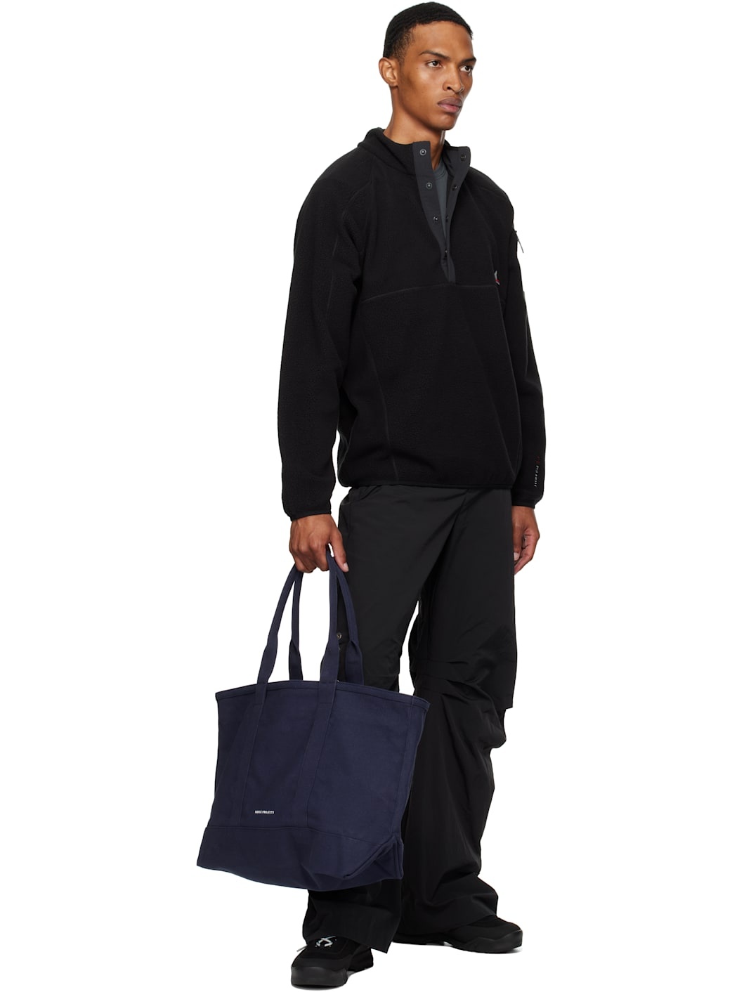 Navy Stefan Cotton Canvas Tote - 4