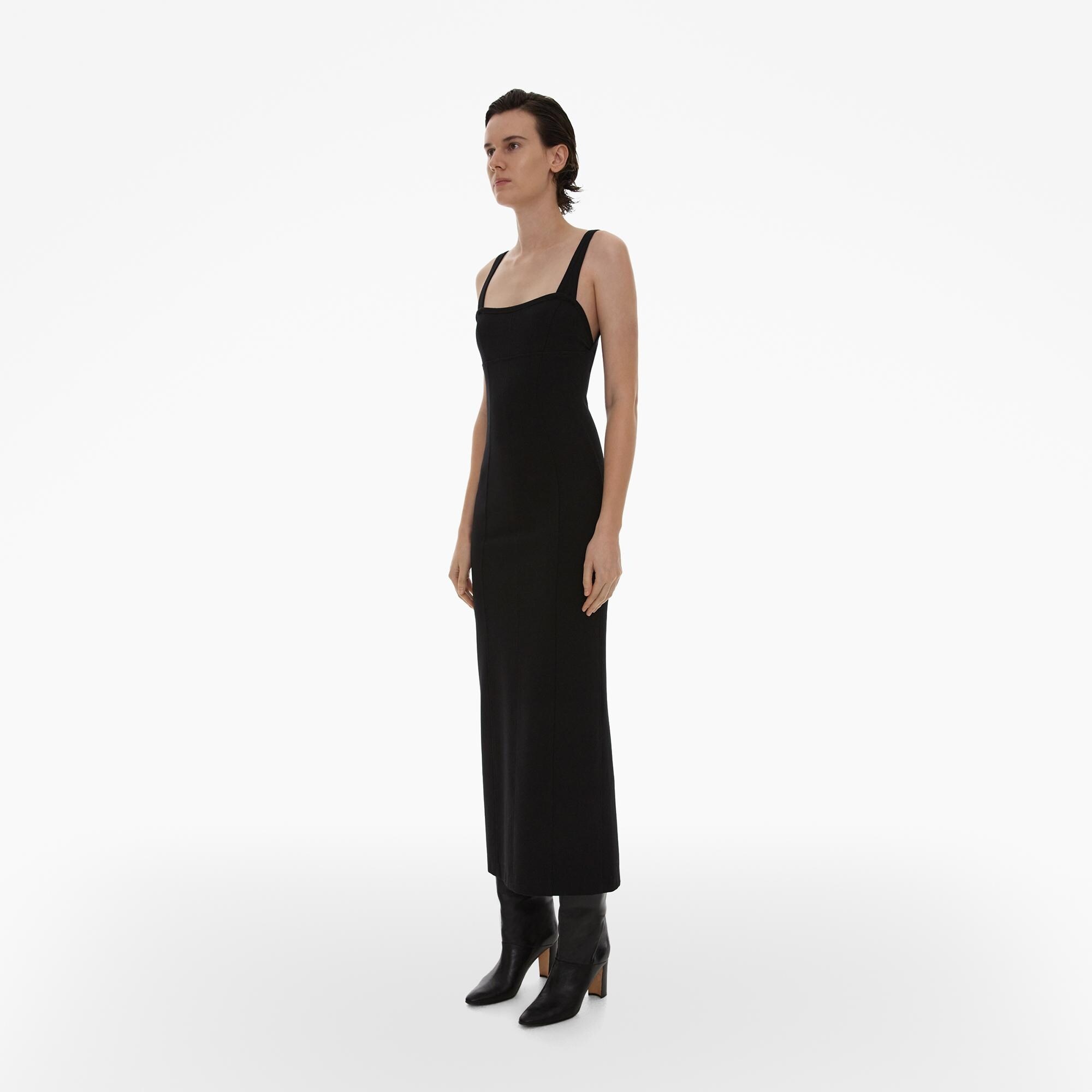 RIBBED ASYMMETRIC MAXI DRESS - 5