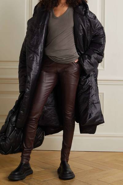 Rick Owens Stretch leather and cotton-blend leggings outlook