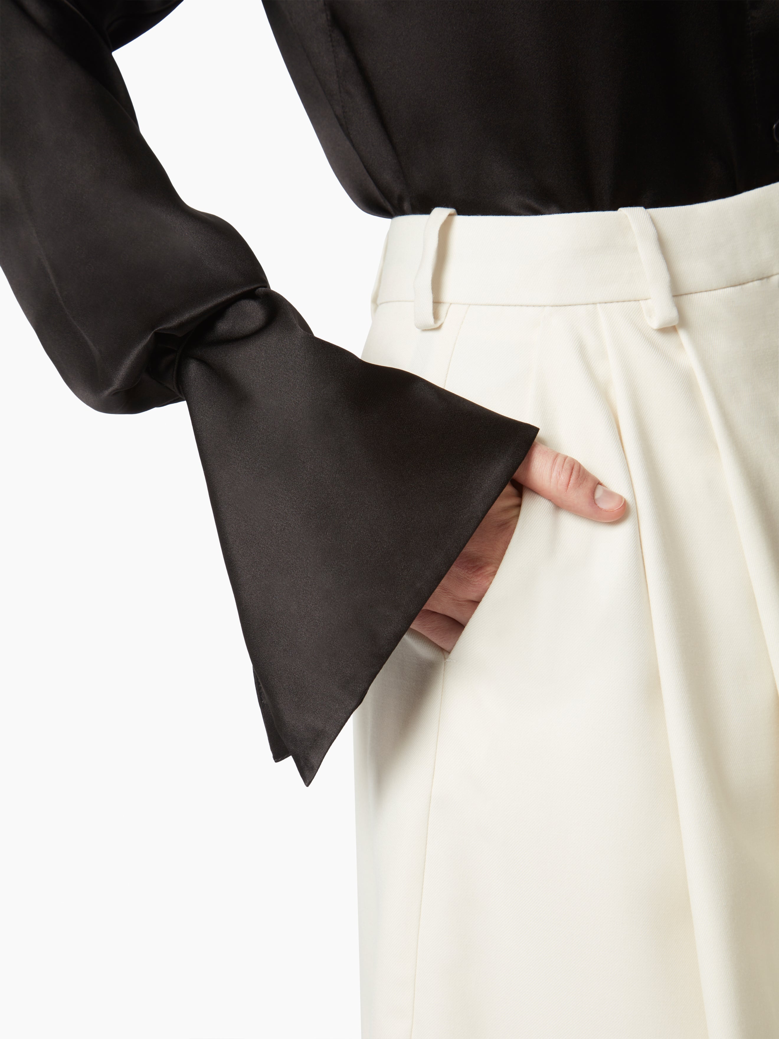 SATIN LAVALIERE SHIRT - 3
