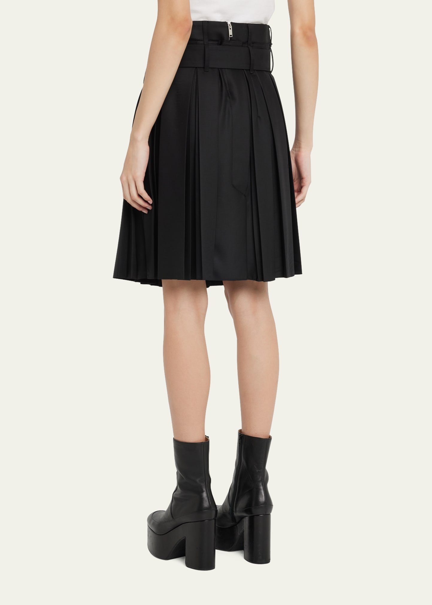 Pleated Belted Skirt - 3