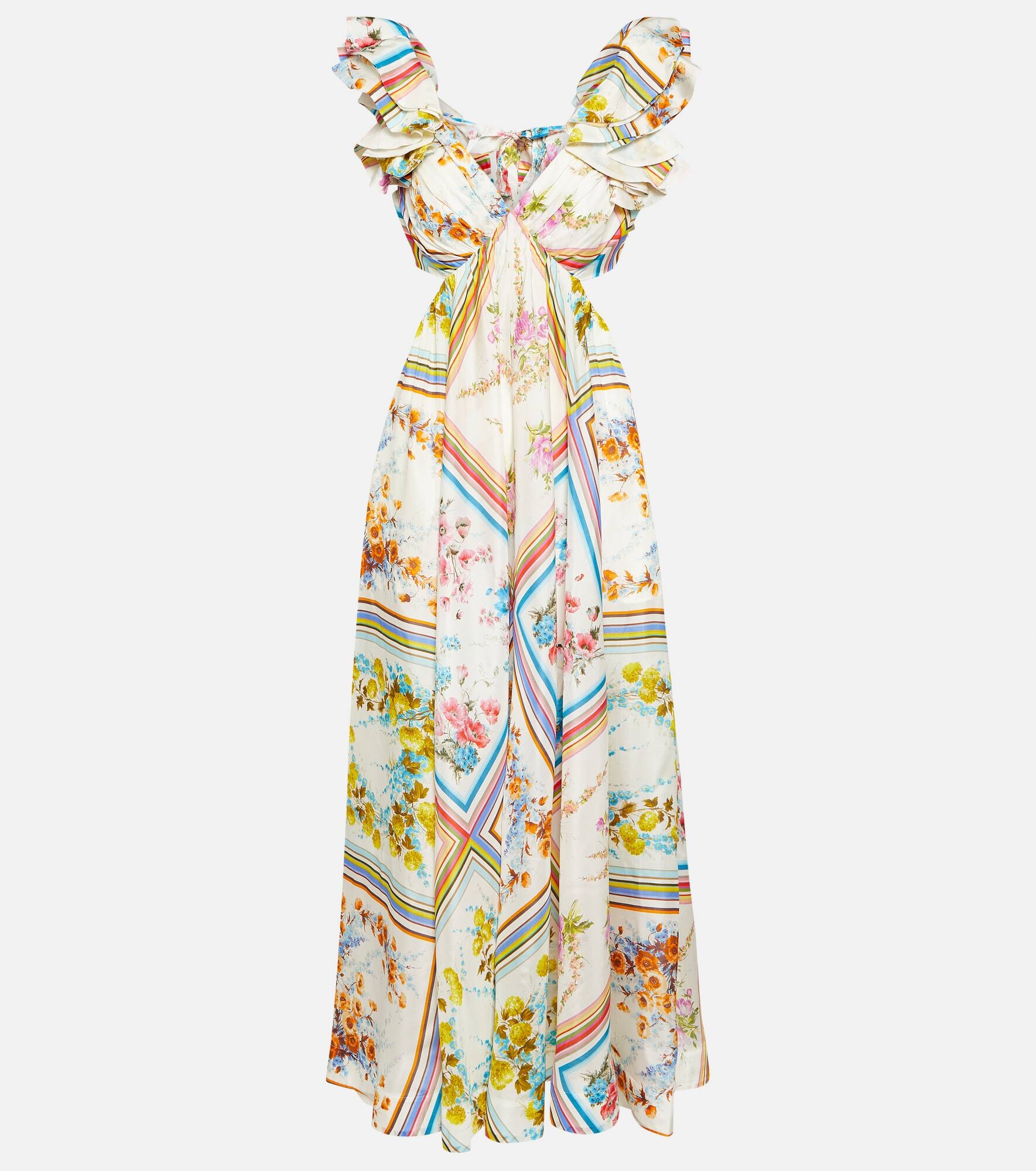 Halcyon floral silk maxi dress - 1