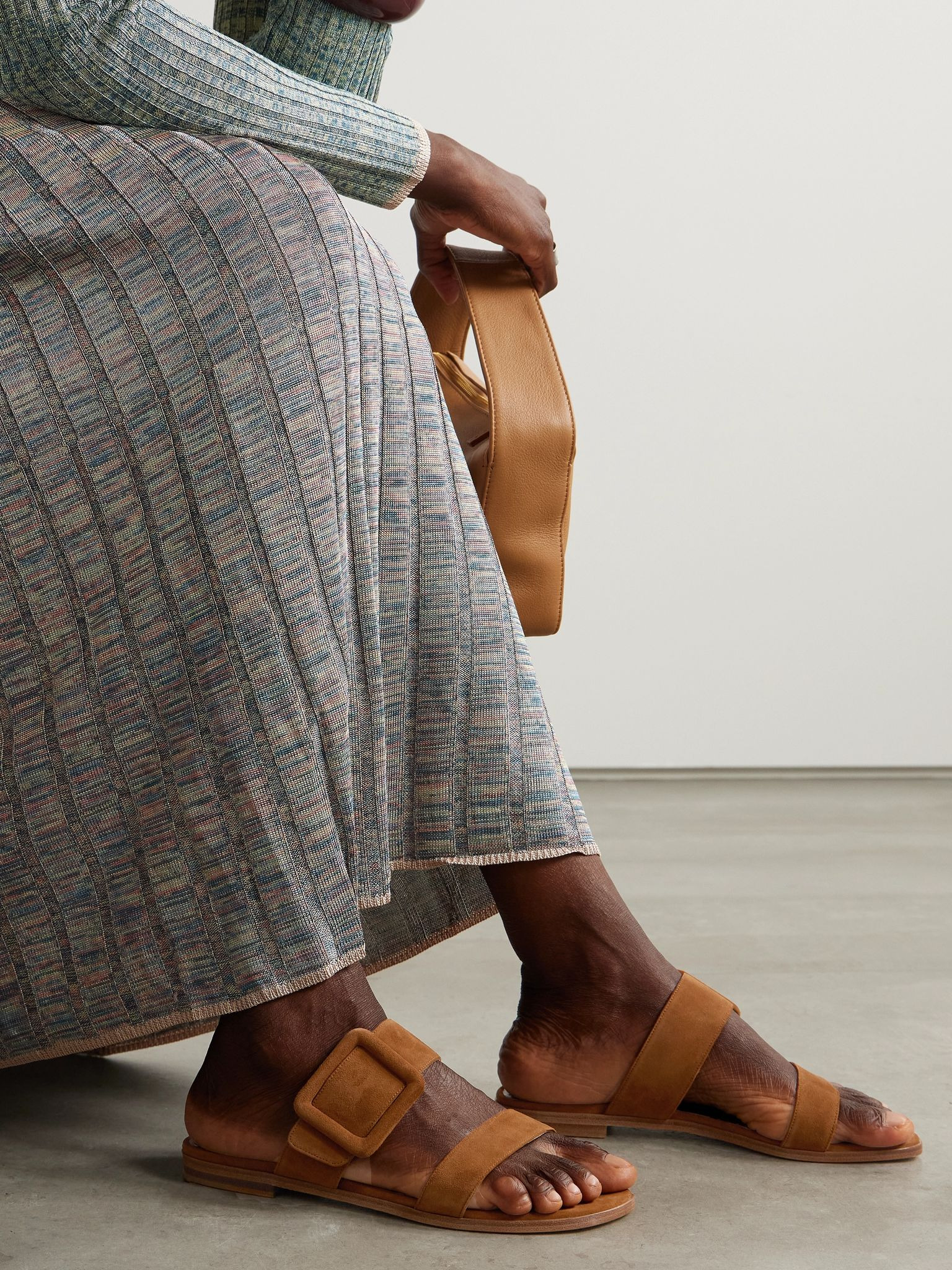 Tituba buckled suede sandals Tan - 2