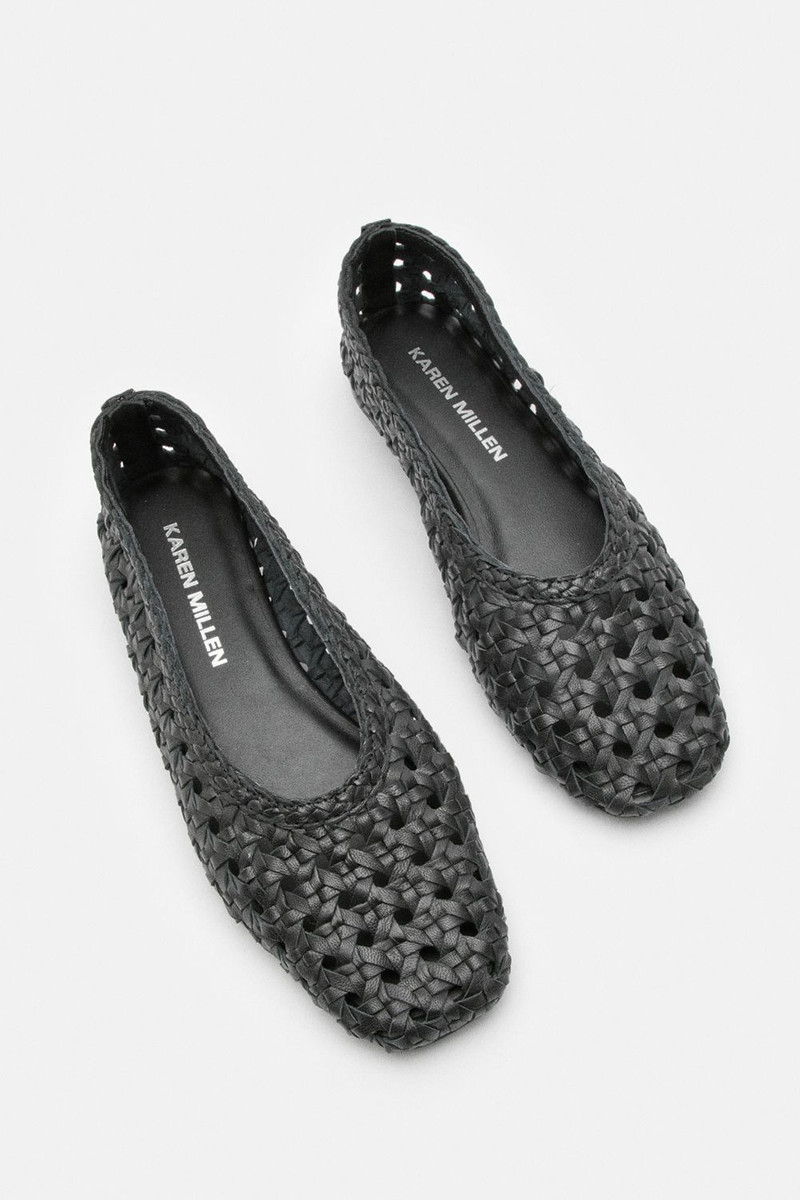 Leather Woven Ballet Pump 6