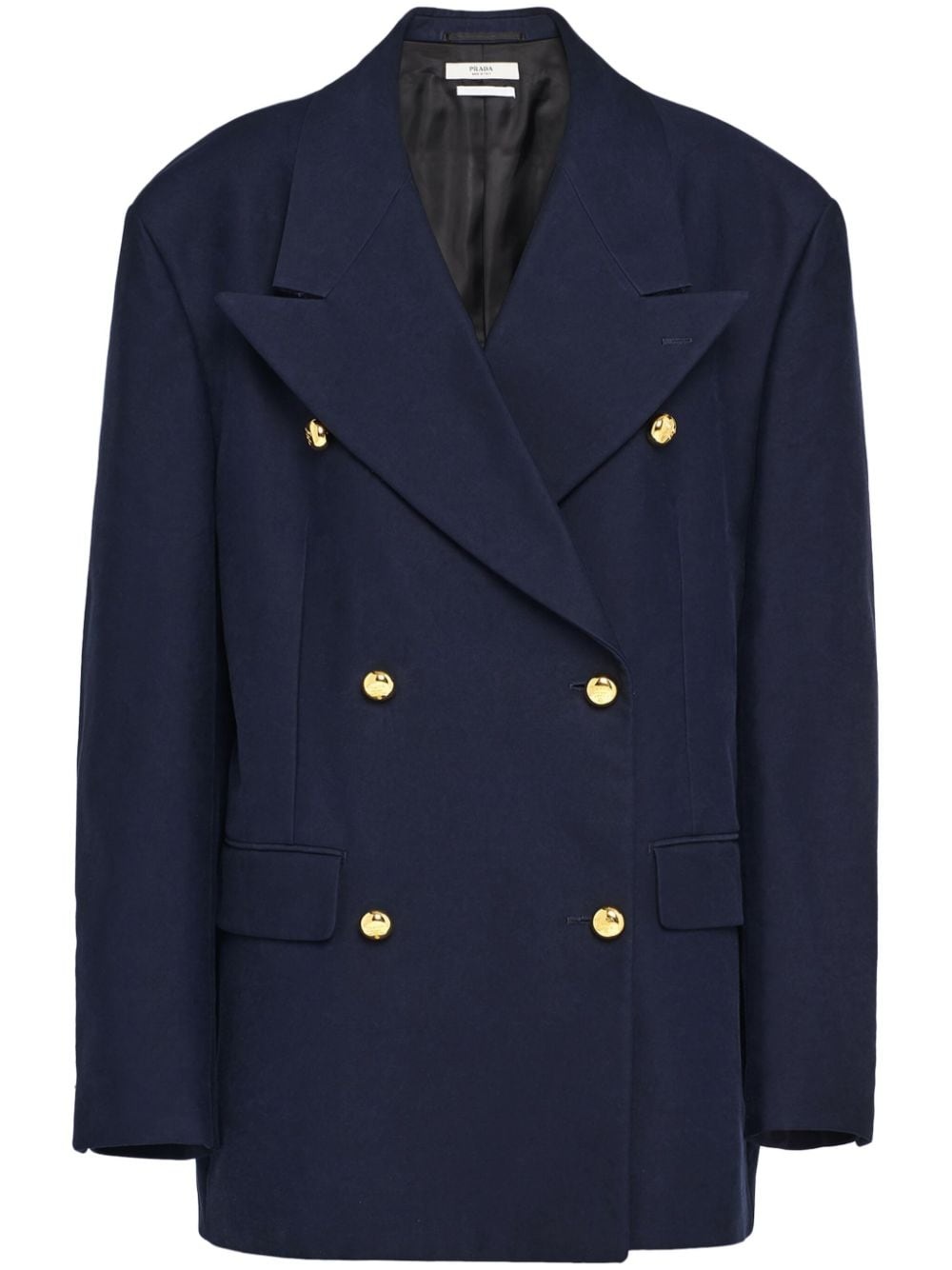 double-breasted cotton blazer - 1