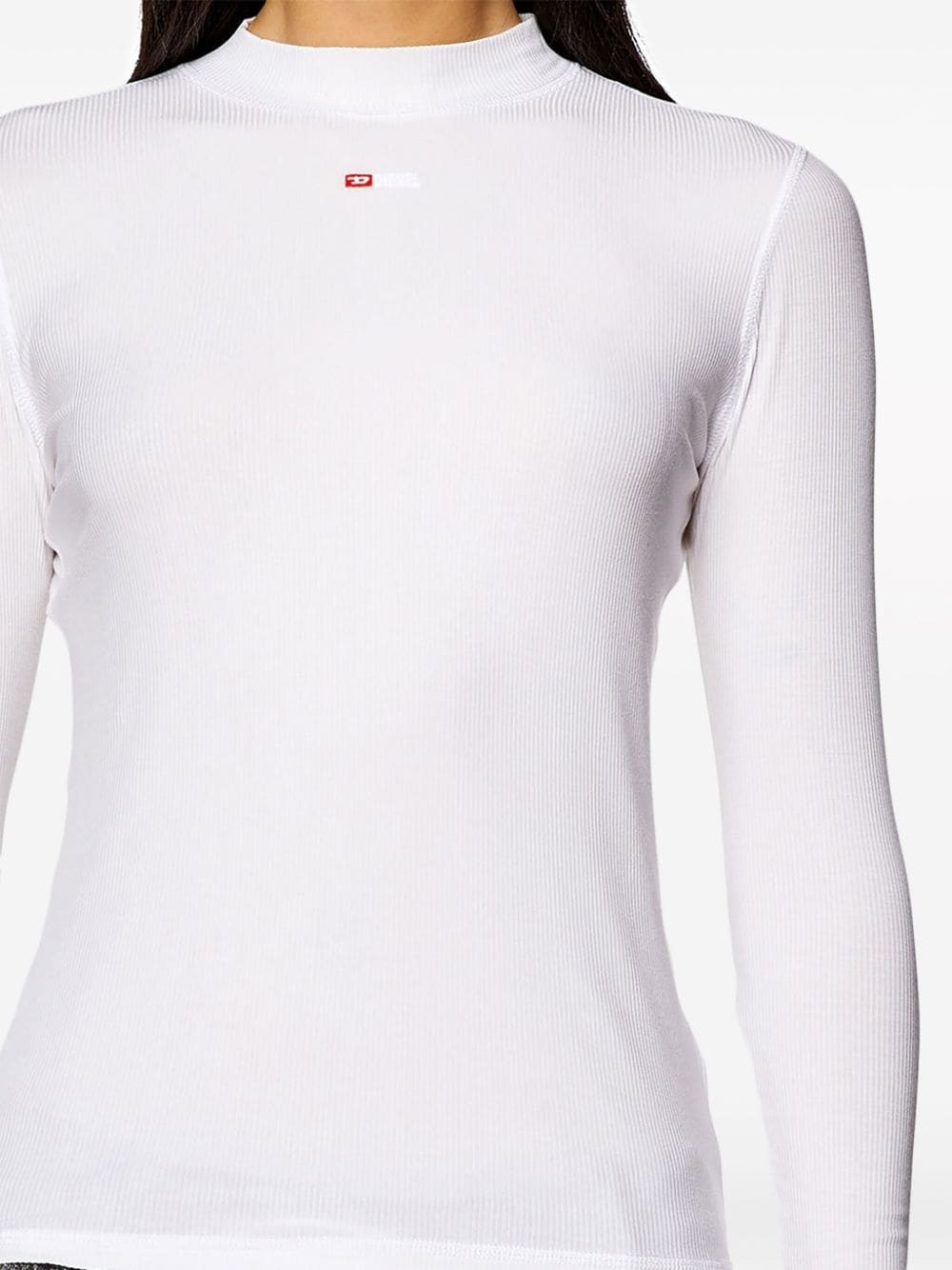 logo-embroidered high-neck T-shirt - 5