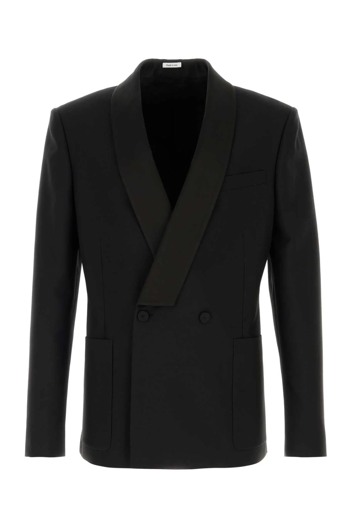 Alexander Mcqueen Men Black Wool Blend Blazer - 1