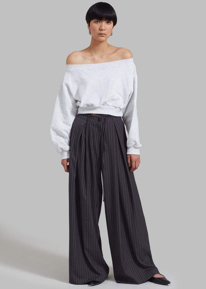 Gine Cropped Sweatshirt - Grey Melange 9