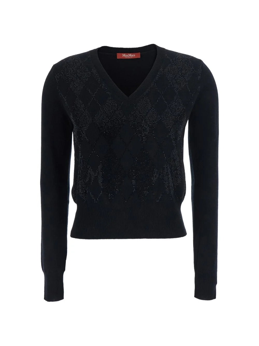 argyle rhinestone-embellished sweater - 1