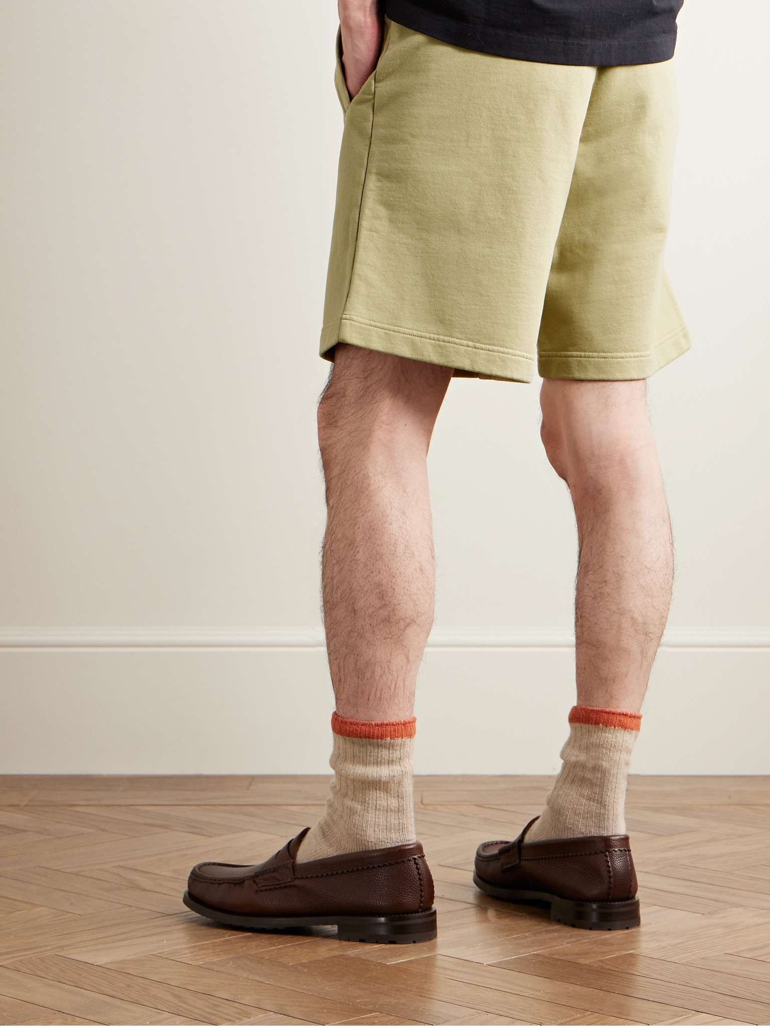 Straight-Leg Logo-Appliquéd Cotton-Jersey Drawstring Shorts - 3