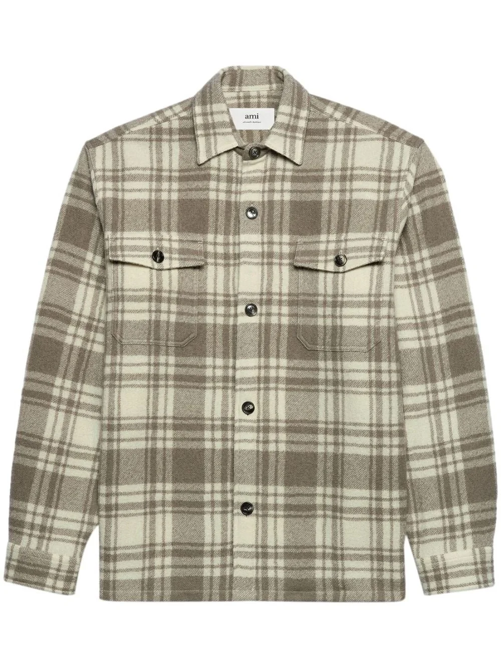 plaid wool shirt jacket - 1