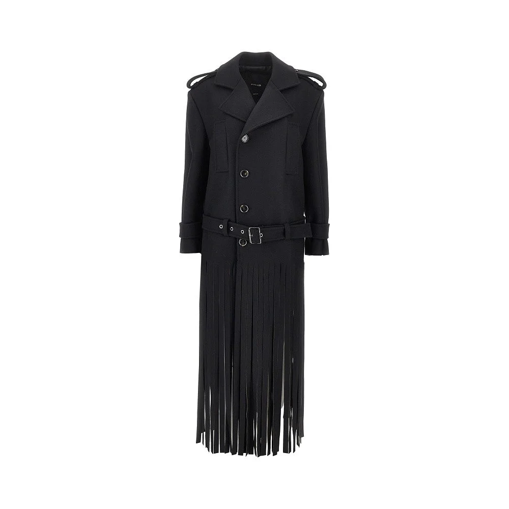 FRINGED OVERSIZED CLOTH COAT - 1