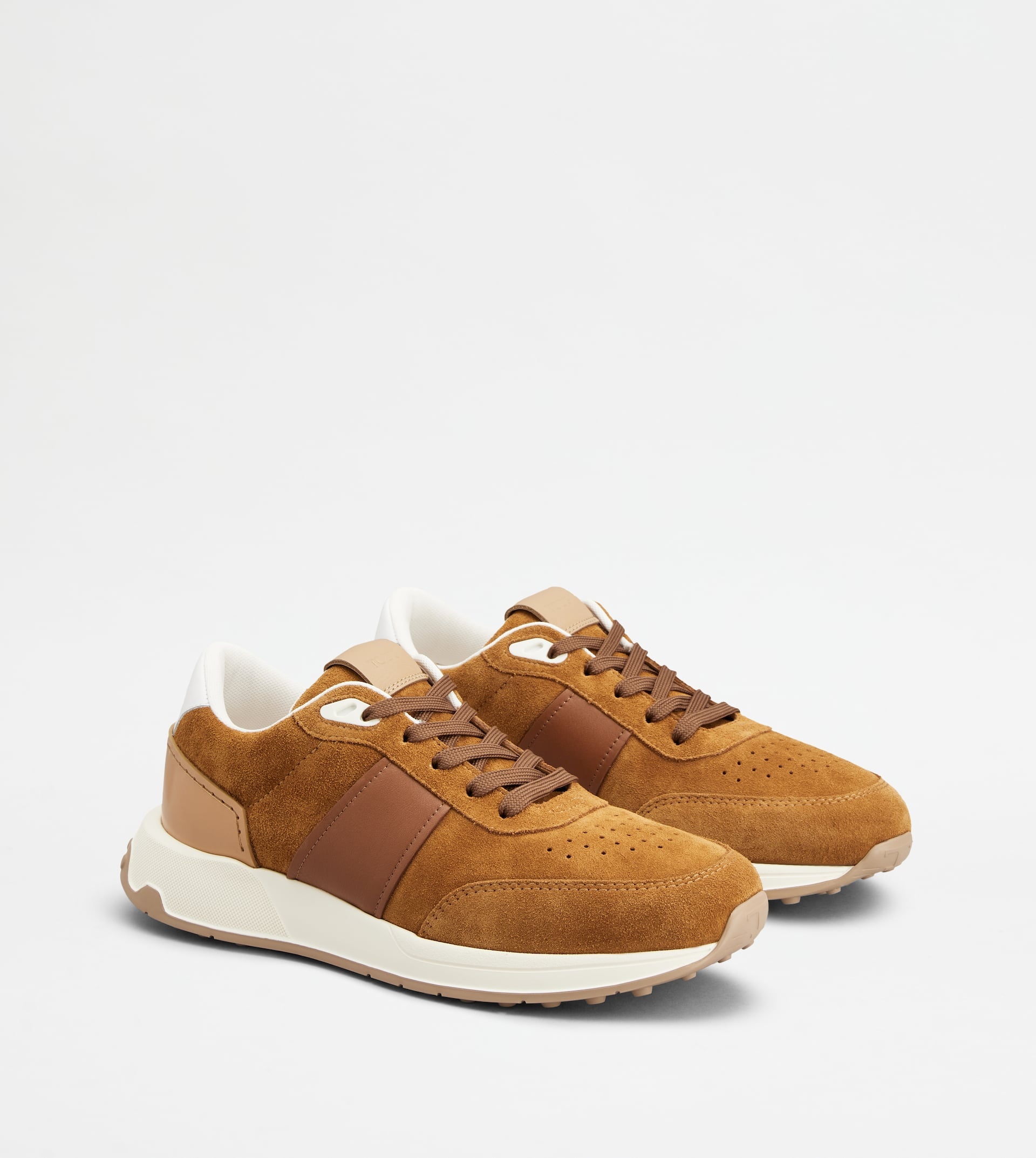 SNEAKERS IN SUEDE - BROWN, WHITE - 3