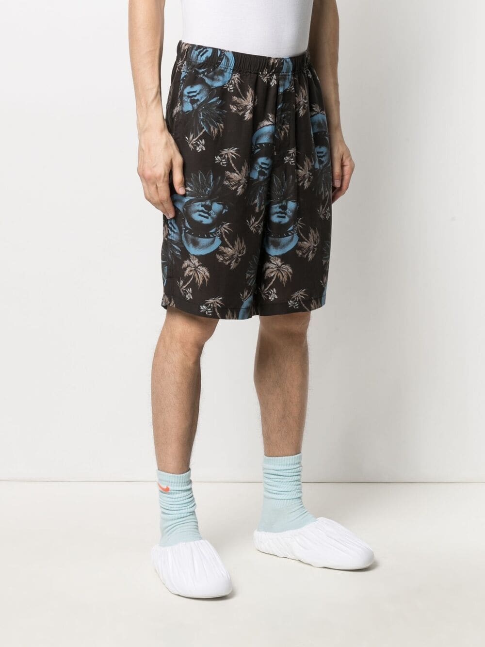 ROSE-PRINT BERMUDA SHORTS - 4