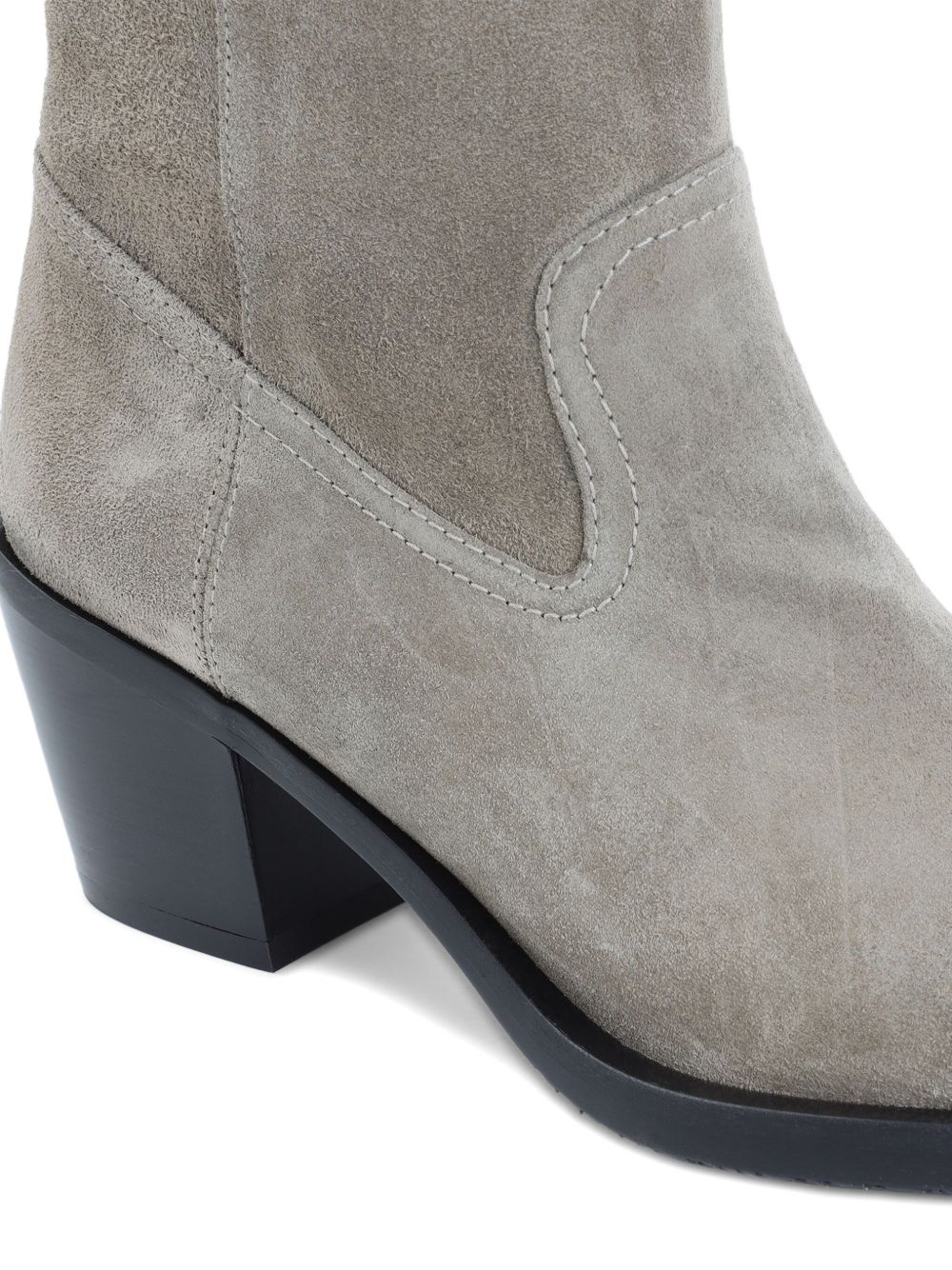 60mm suede pointed-toe heeled cowboy boots - 4