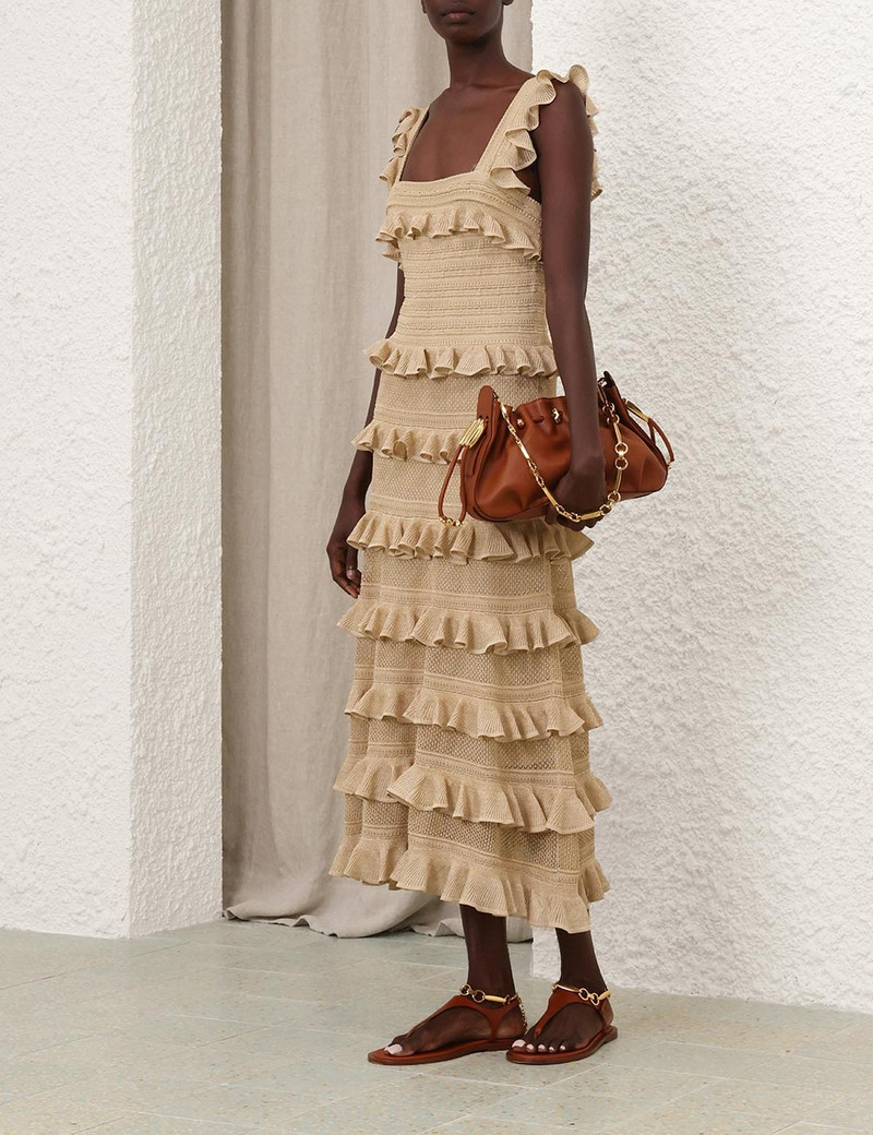 Zimmermann ILLUMINATE LACE FRILL MIDI - 4517DS251METGLD | REVERSIBLE