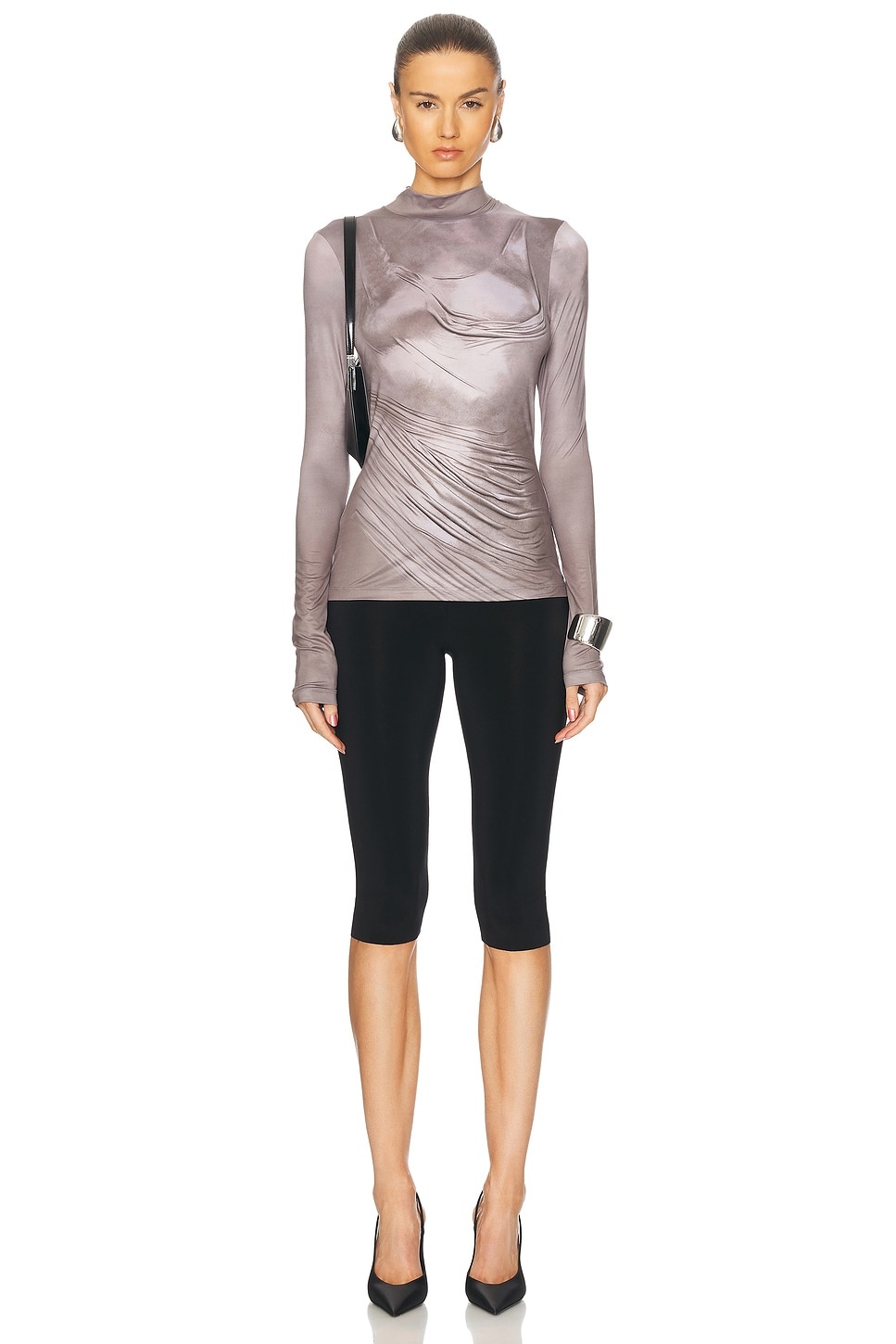 Draped Print Trompe Loeil T-Shirt - 5