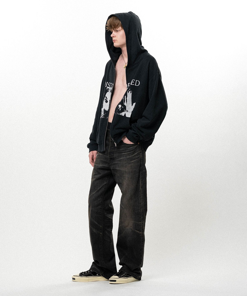 Distressed Straight Denim Pants 3