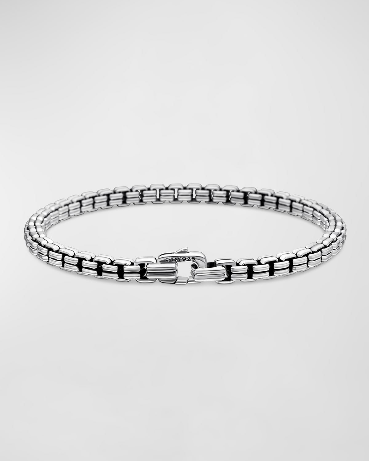 Men's Double Box Chain Bracelet in Silver, 4mm - 8