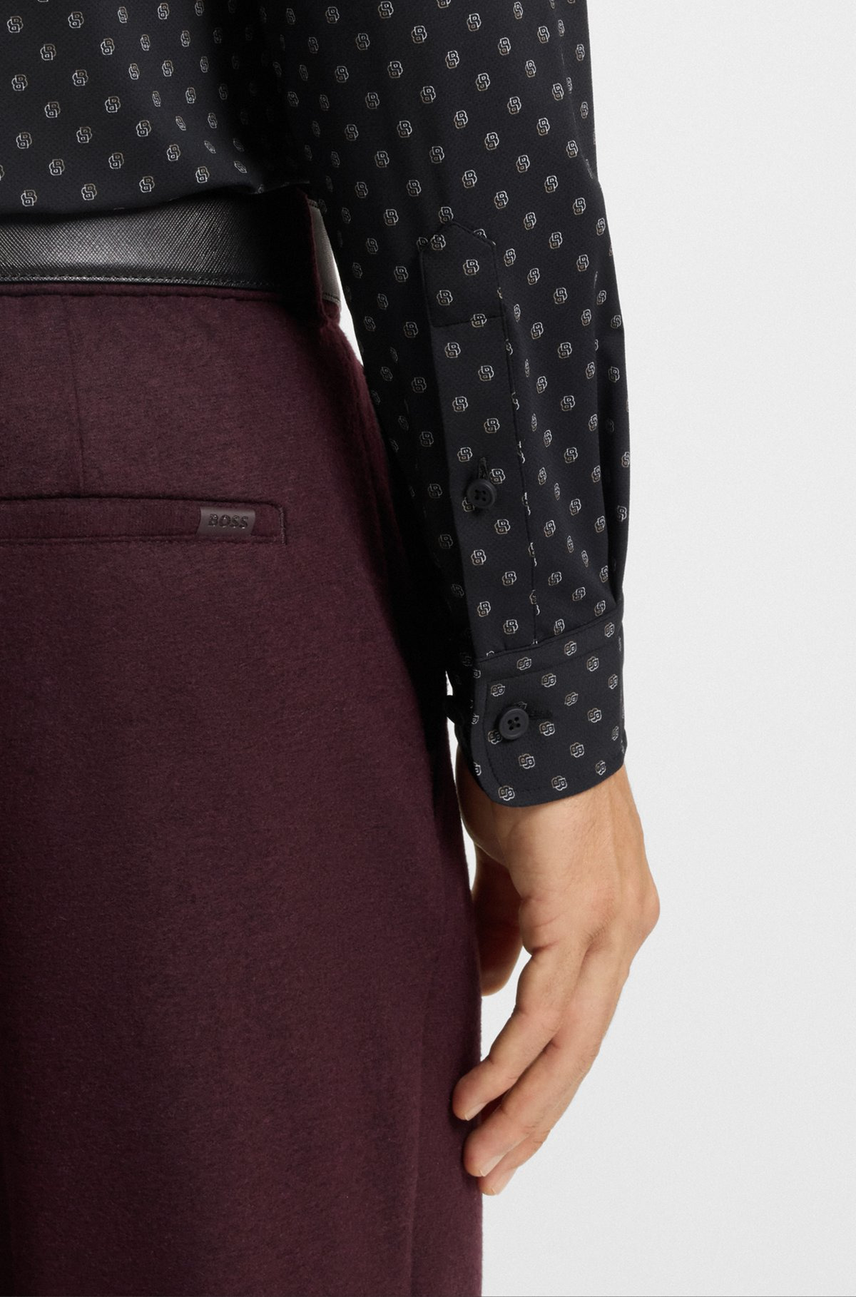 SLIM-FIT SHIRT IN PRINTED PERFORMANCE-STRETCH ITALIAN FABRIC - 6