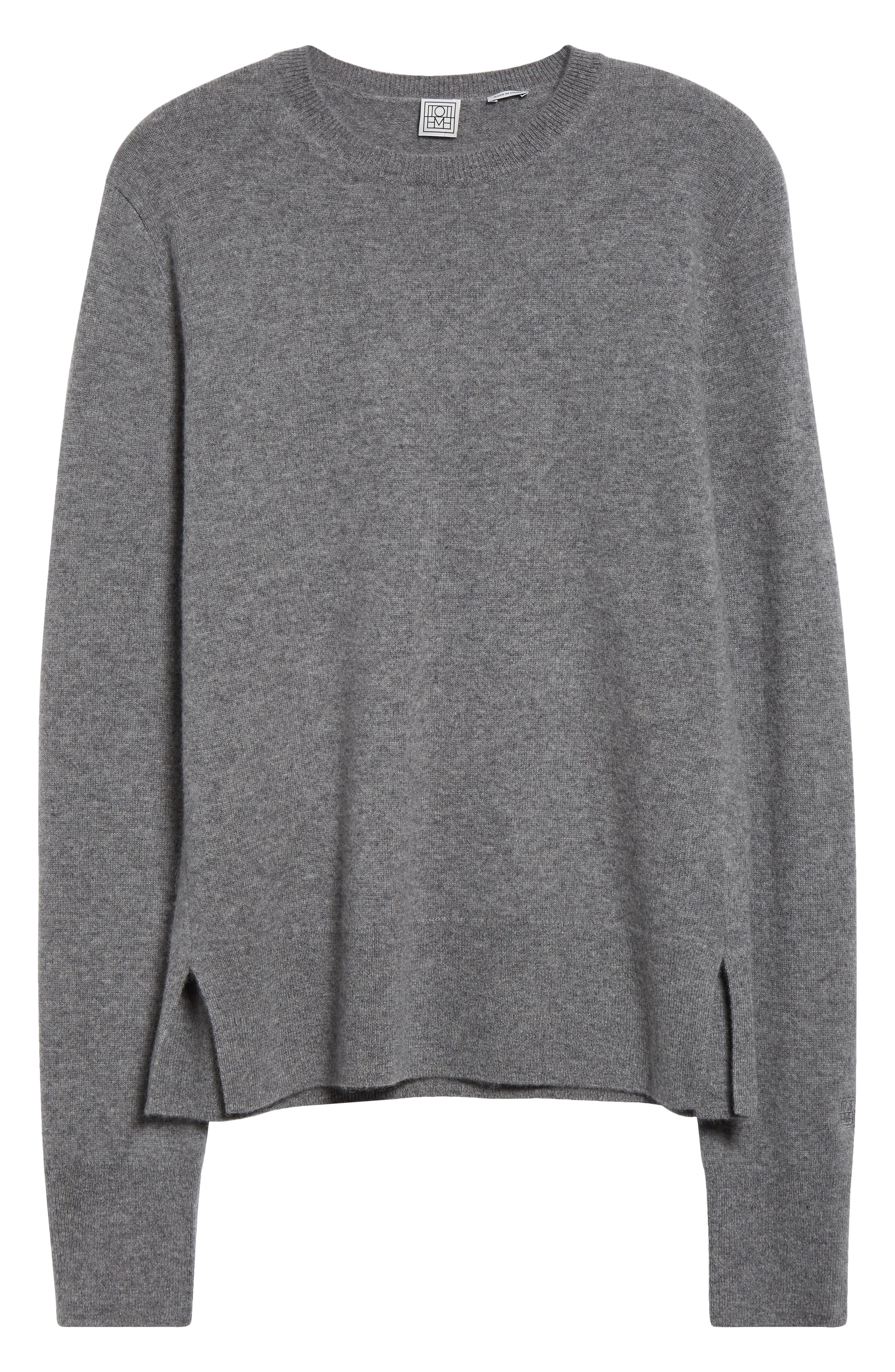 TOTEME Cashmere Crewneck Sweater in Grey Melange at Nordstrom - 5