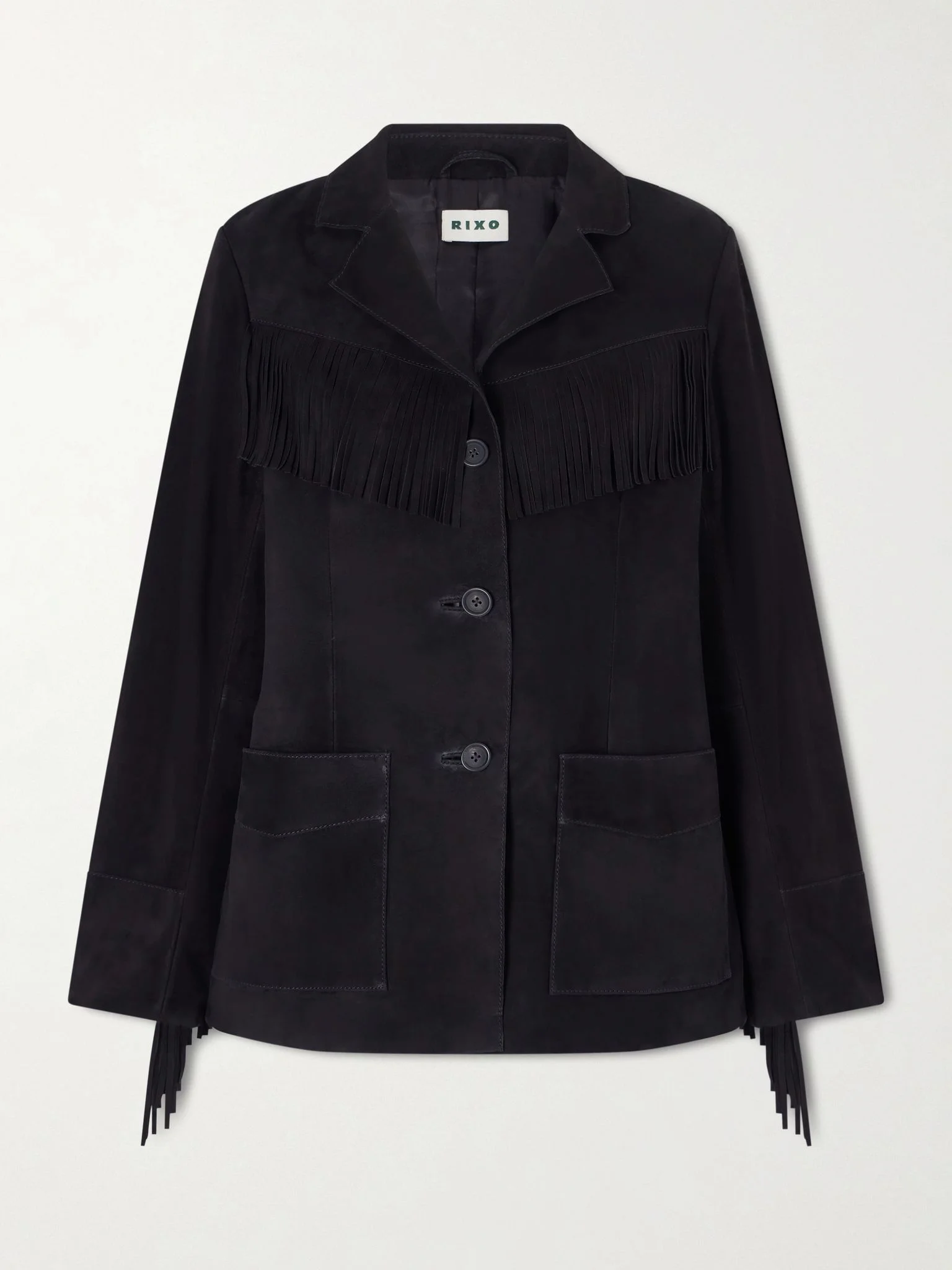 Teagan fringed suede jacket Black - 1