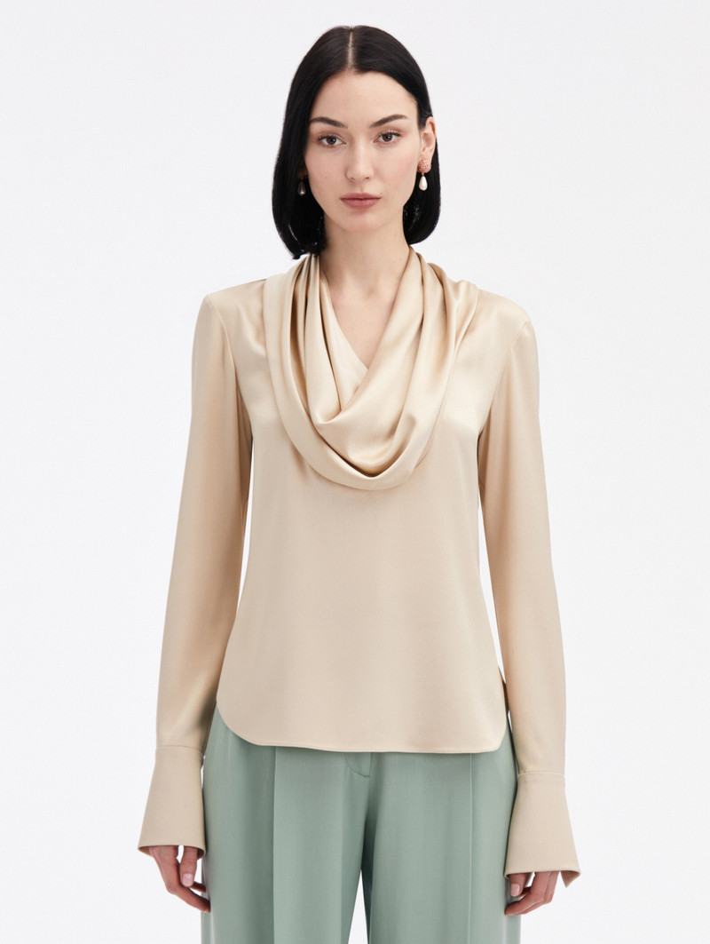COWL NECK SATIN BLOUSE 1