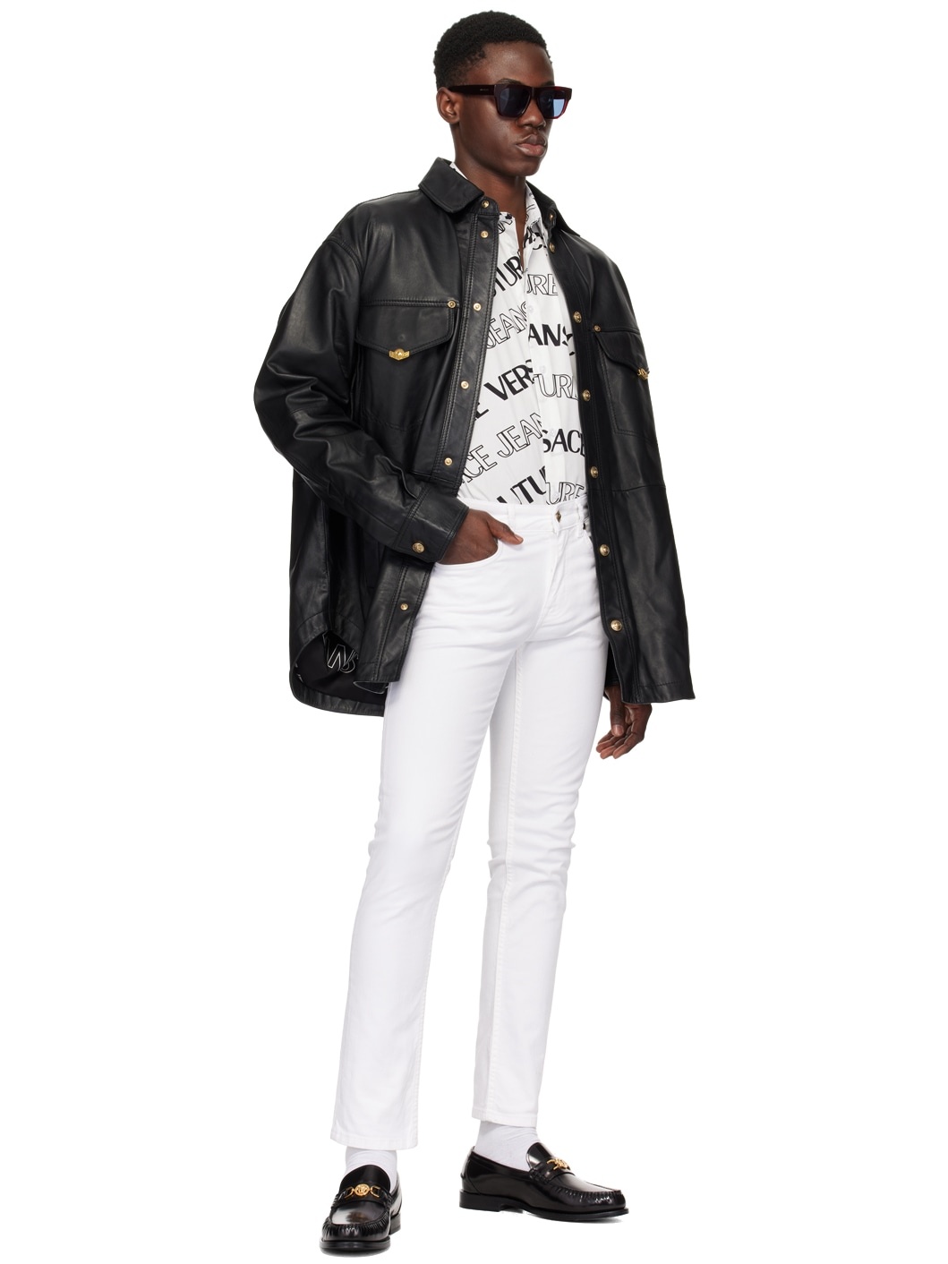 White & Black Logowave Shirt - 4