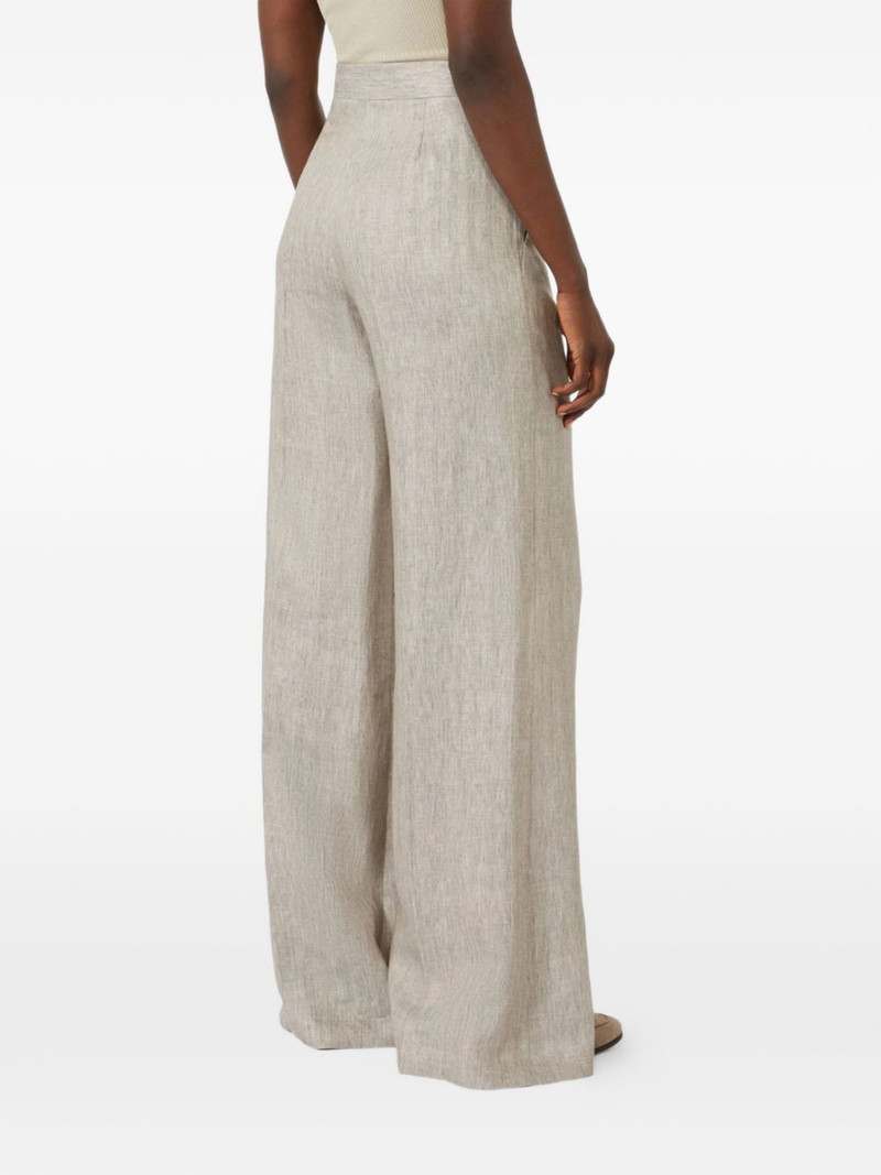 Herringbone linen twill trousers 3