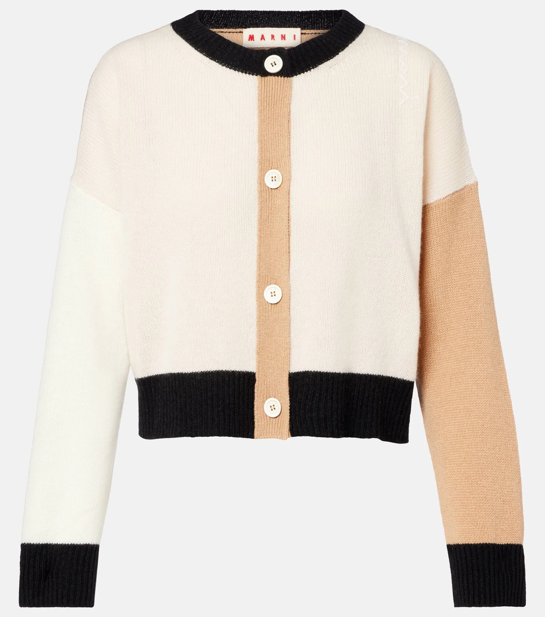 Colorblocked cashmere cardigan - 1