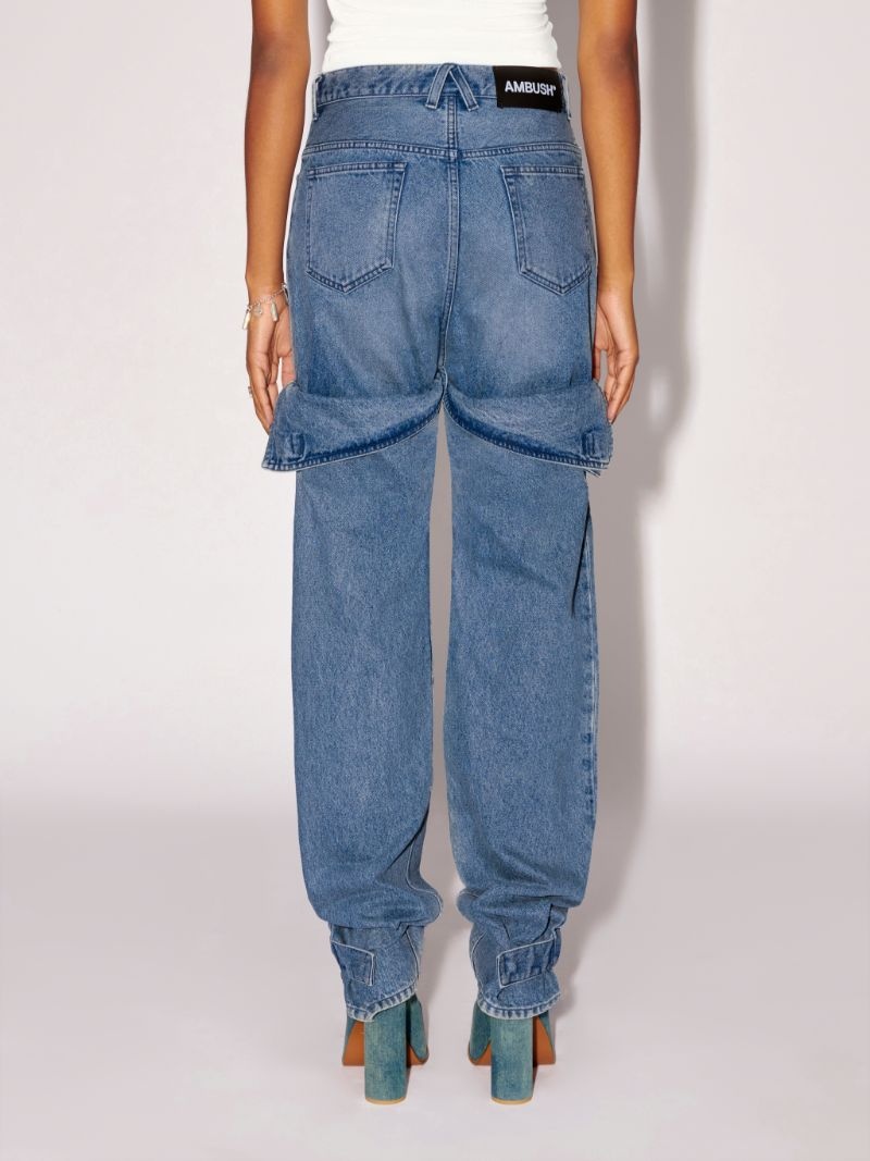 Detailed Denim Pants - 4
