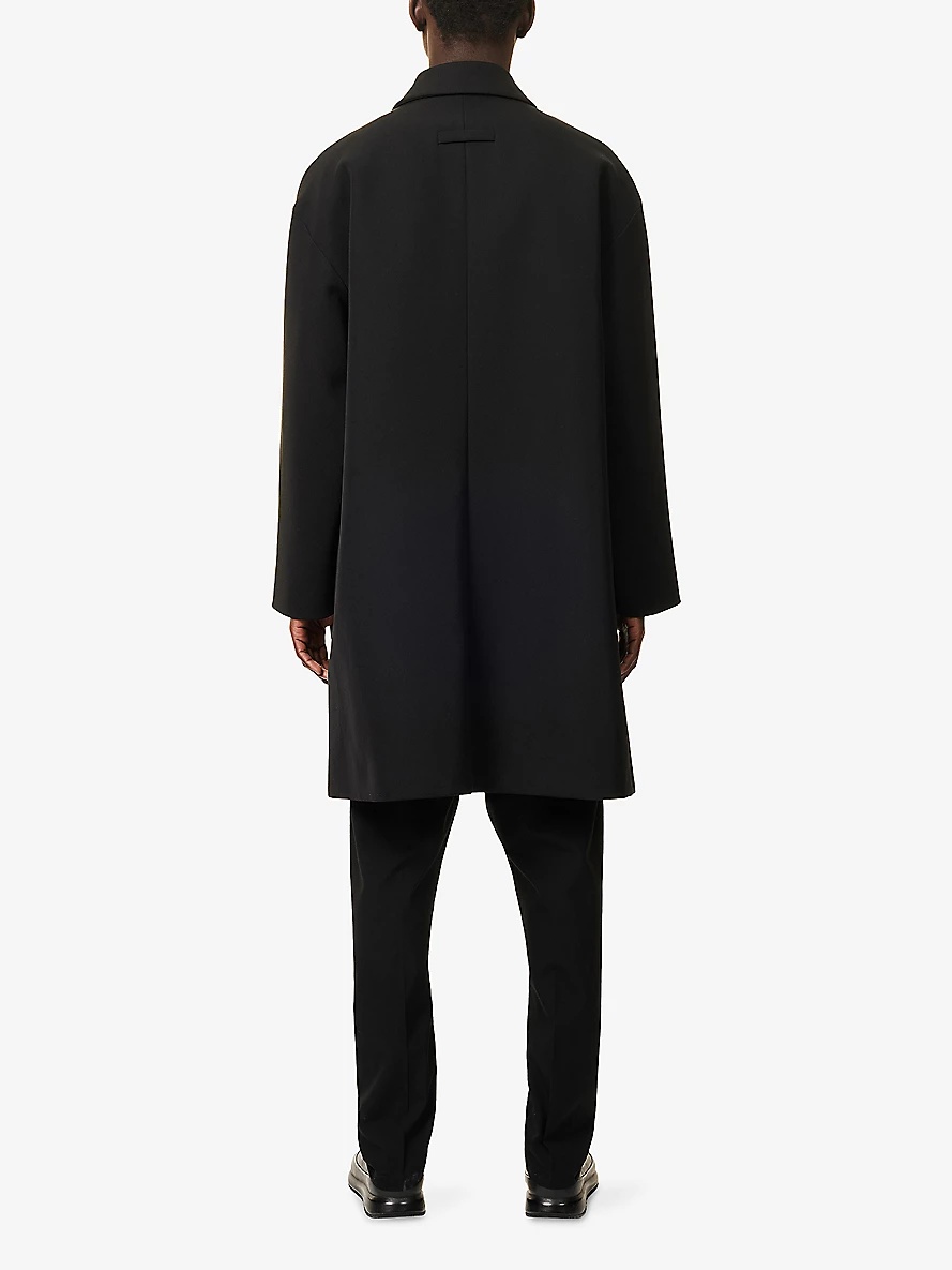 Two-Slip-Pockets Relaxed-Fit Wool and Cotton Coat - 4