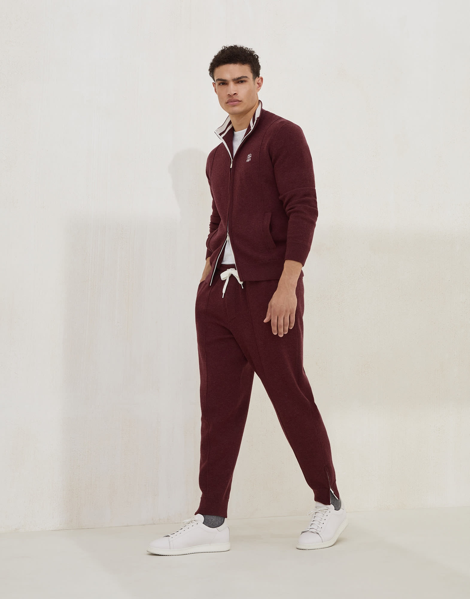 Cashmere double knit trousers with crête detail and elasticated zipper cuffs - 4