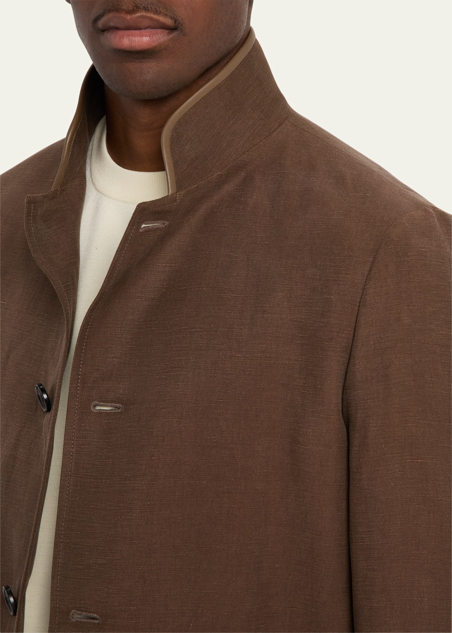 Men's Spagna Linen and Silk Single-Breasted Jacket - 5