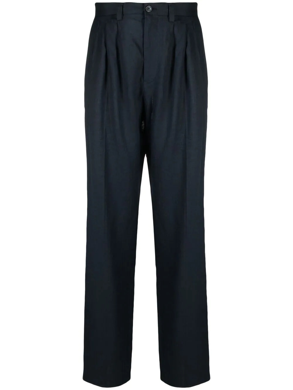 pleat detailing straight-leg trousers - 1