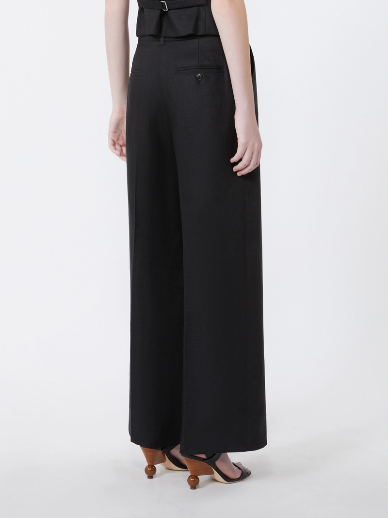 MALIZIA Linen canvas trousers - BLACK 4