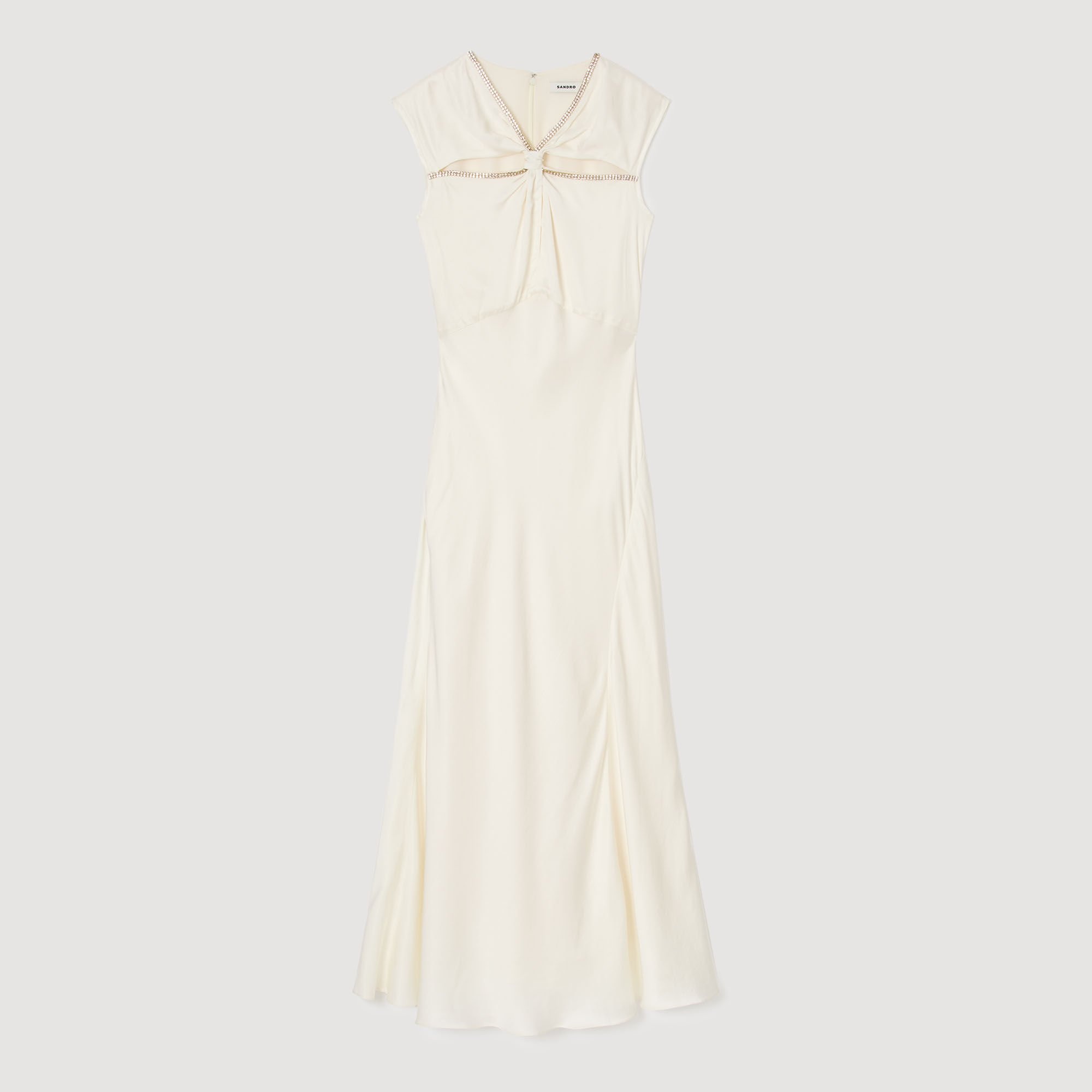 SATIN MAXI DRESS WITH RHINESTONES - 6