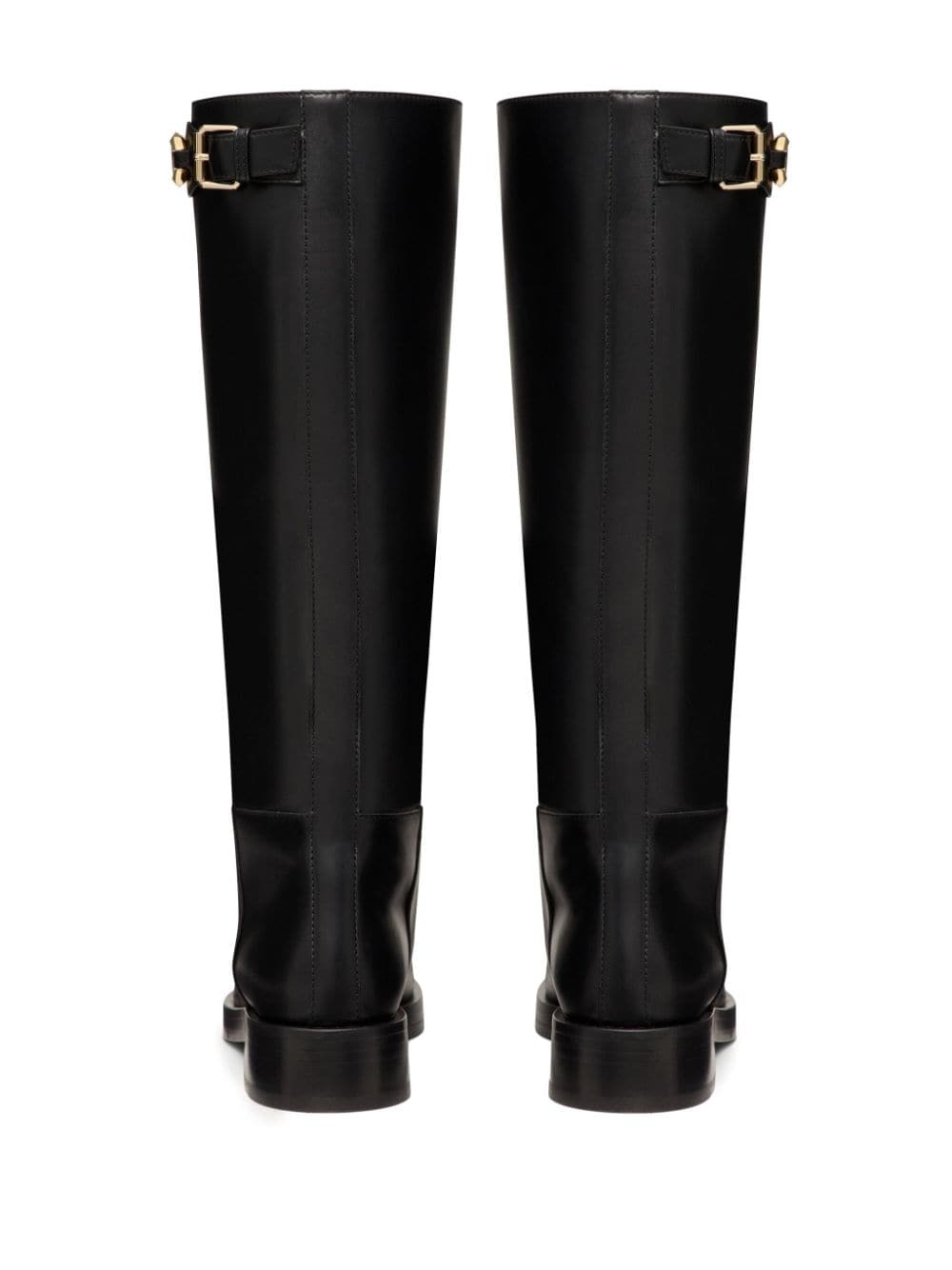 VLogo leather knee boots - 3