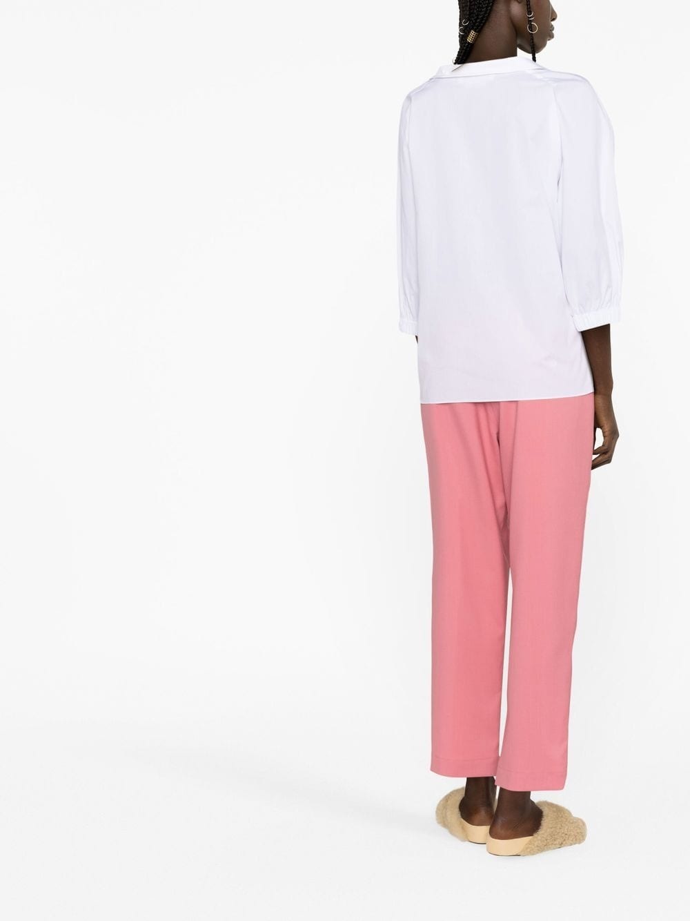 V-neck cotton blouse - 4