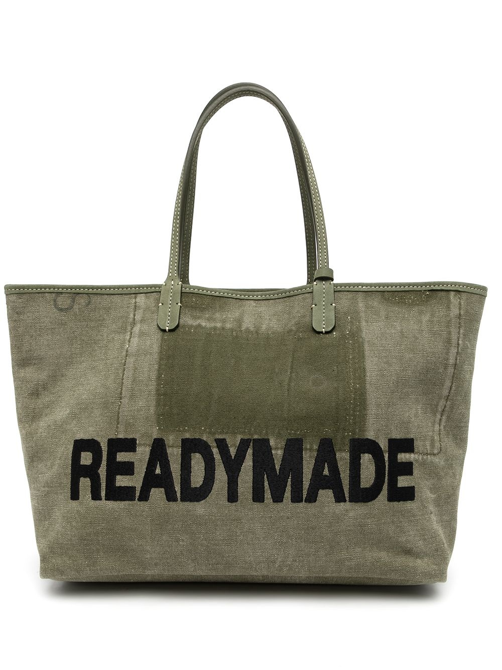 logo-print military canvas tote bag - 1