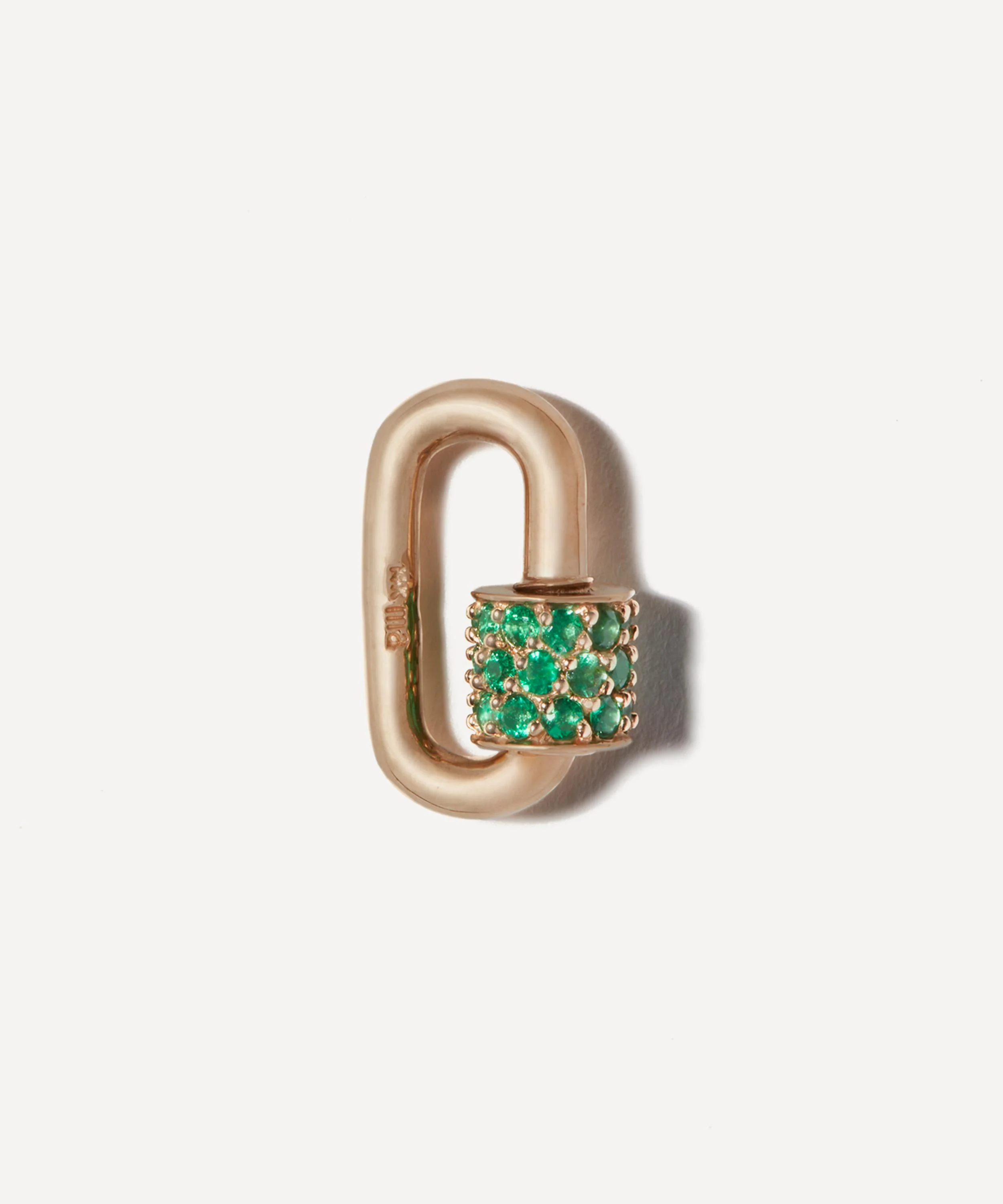 14ct Gold Stoned Chubby Babylock Carabiner Clasp - 1