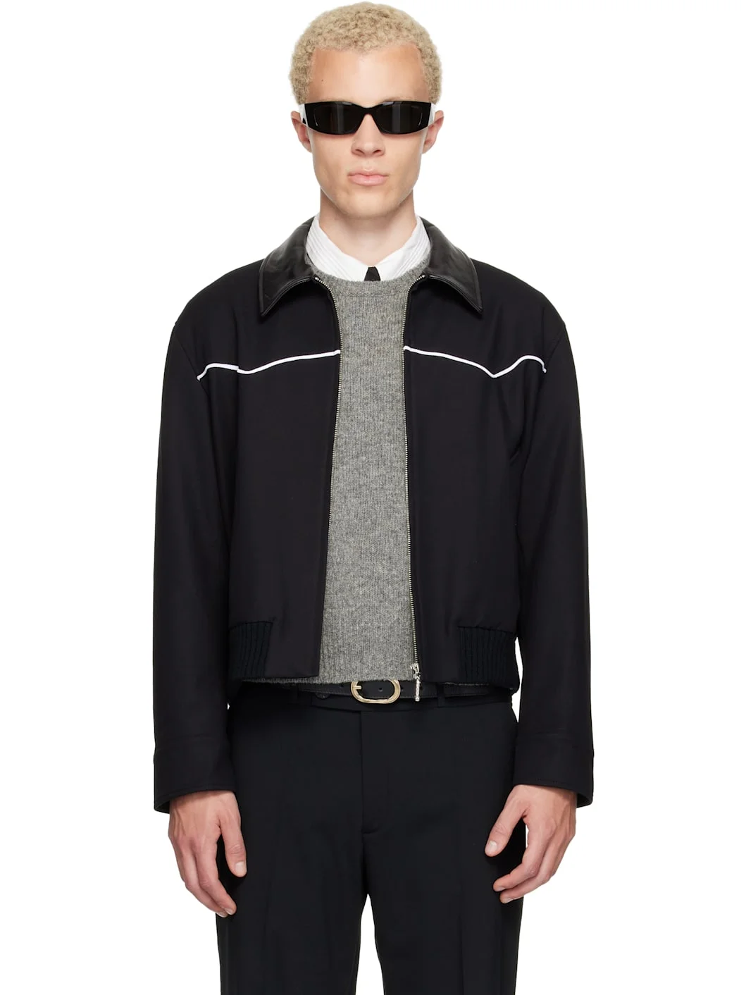 Black Western Harrington Jacket - 1