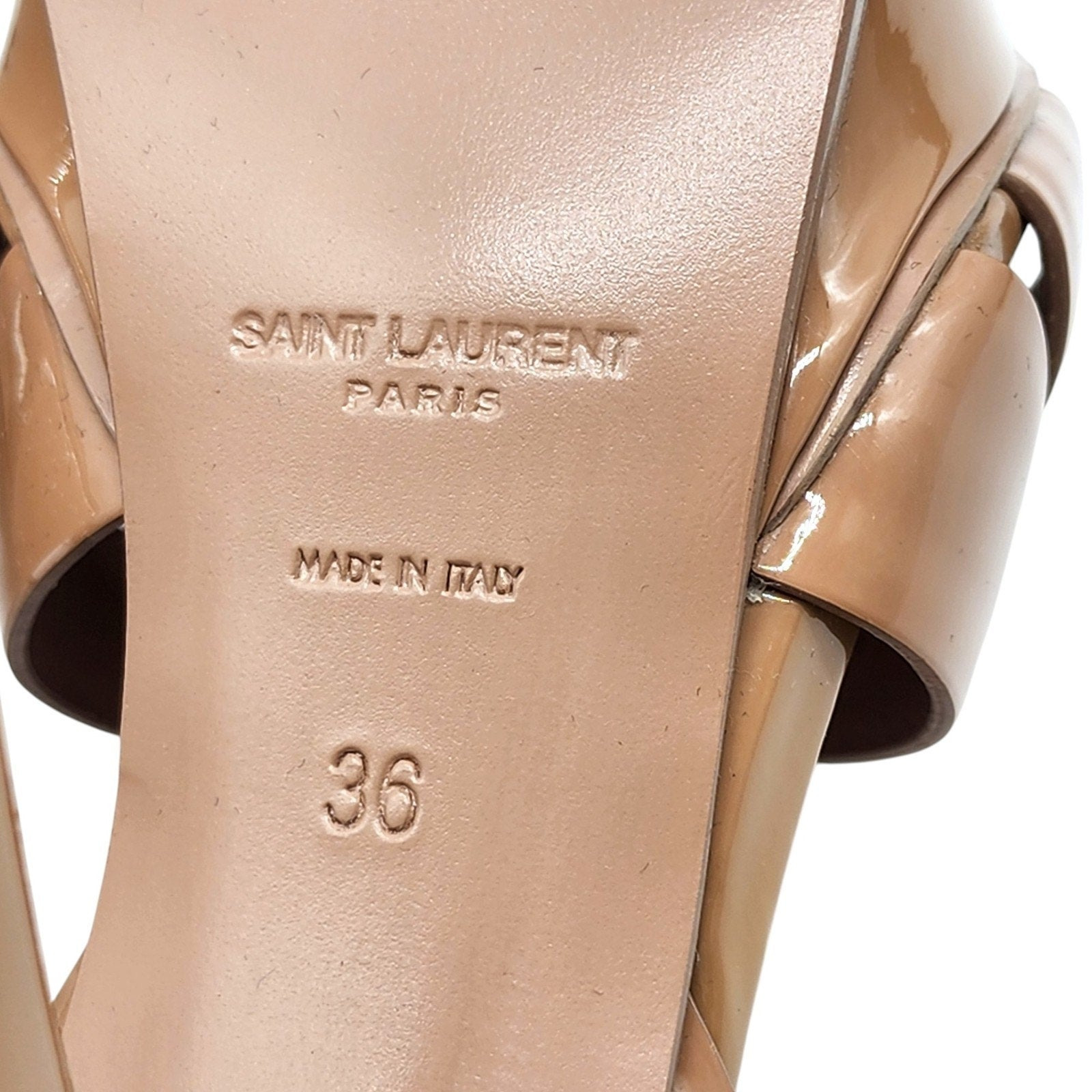 Saint Laurent Tribute Platform Leather Sandals Pumps Tan Brown - 7