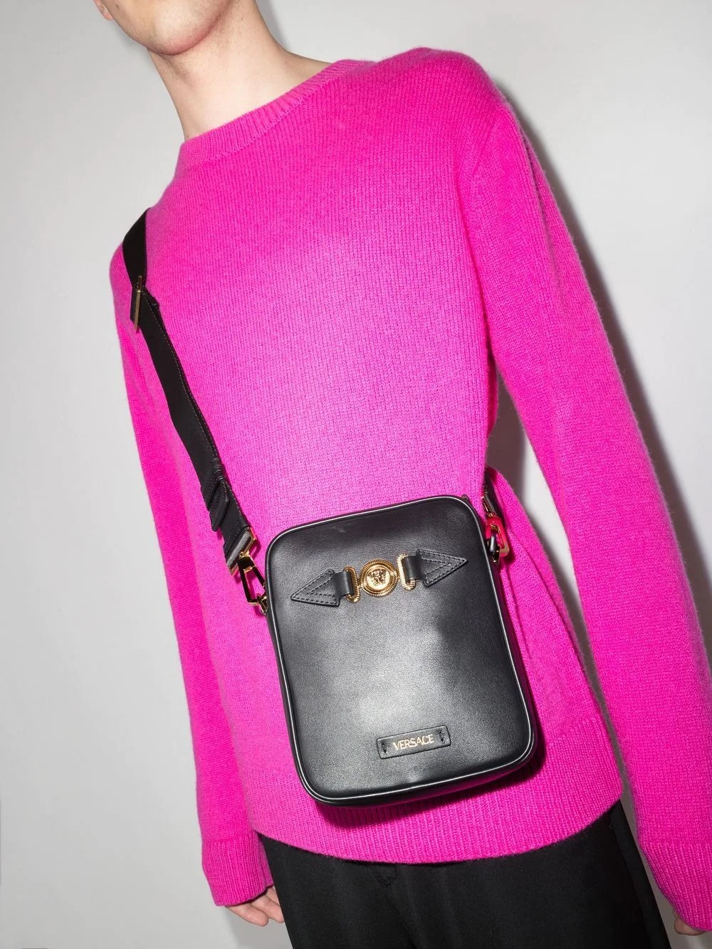 Medusa leather messenger bag - 2