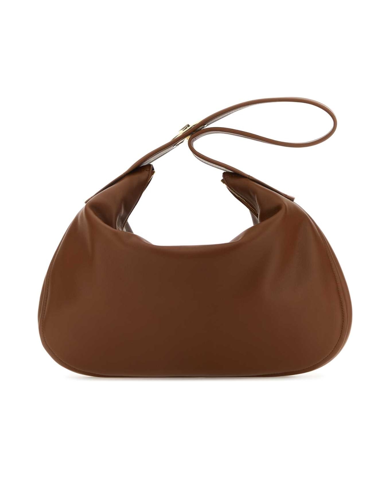 Brown Leather Large Go-hobo Shoulder Bag - 1
