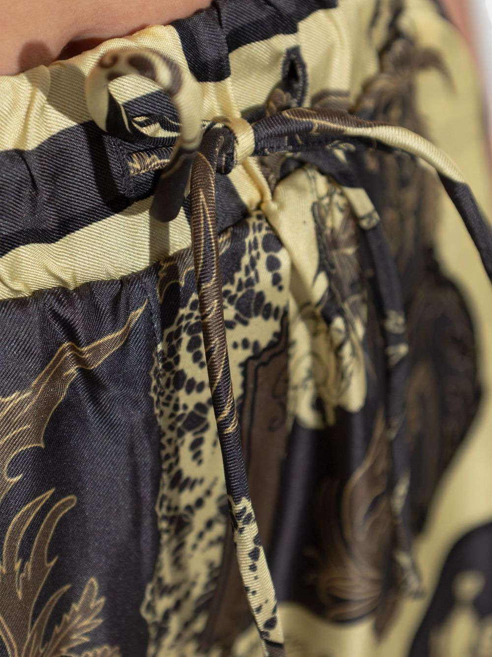 graphic-print silk trousers - 5