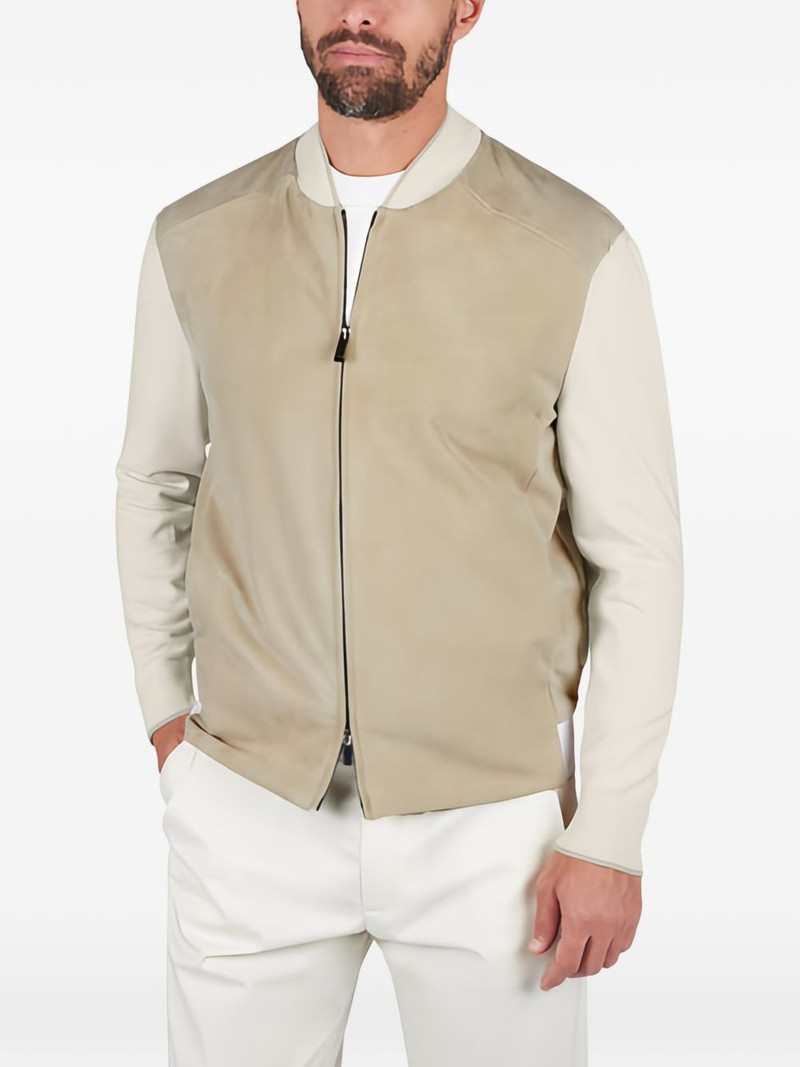 Paul & Shark Aqualeather-panel bomber jacket outlook